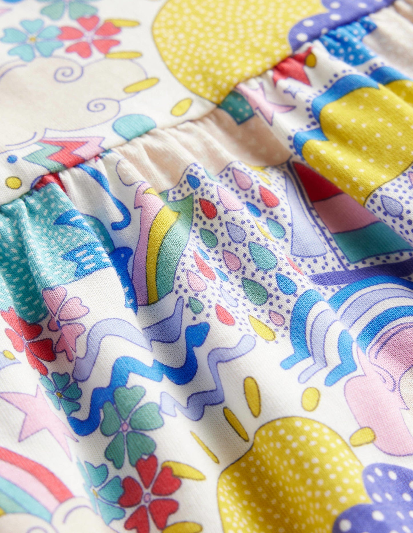 Kleid mit Puffärmeln-Bunt, Wetter