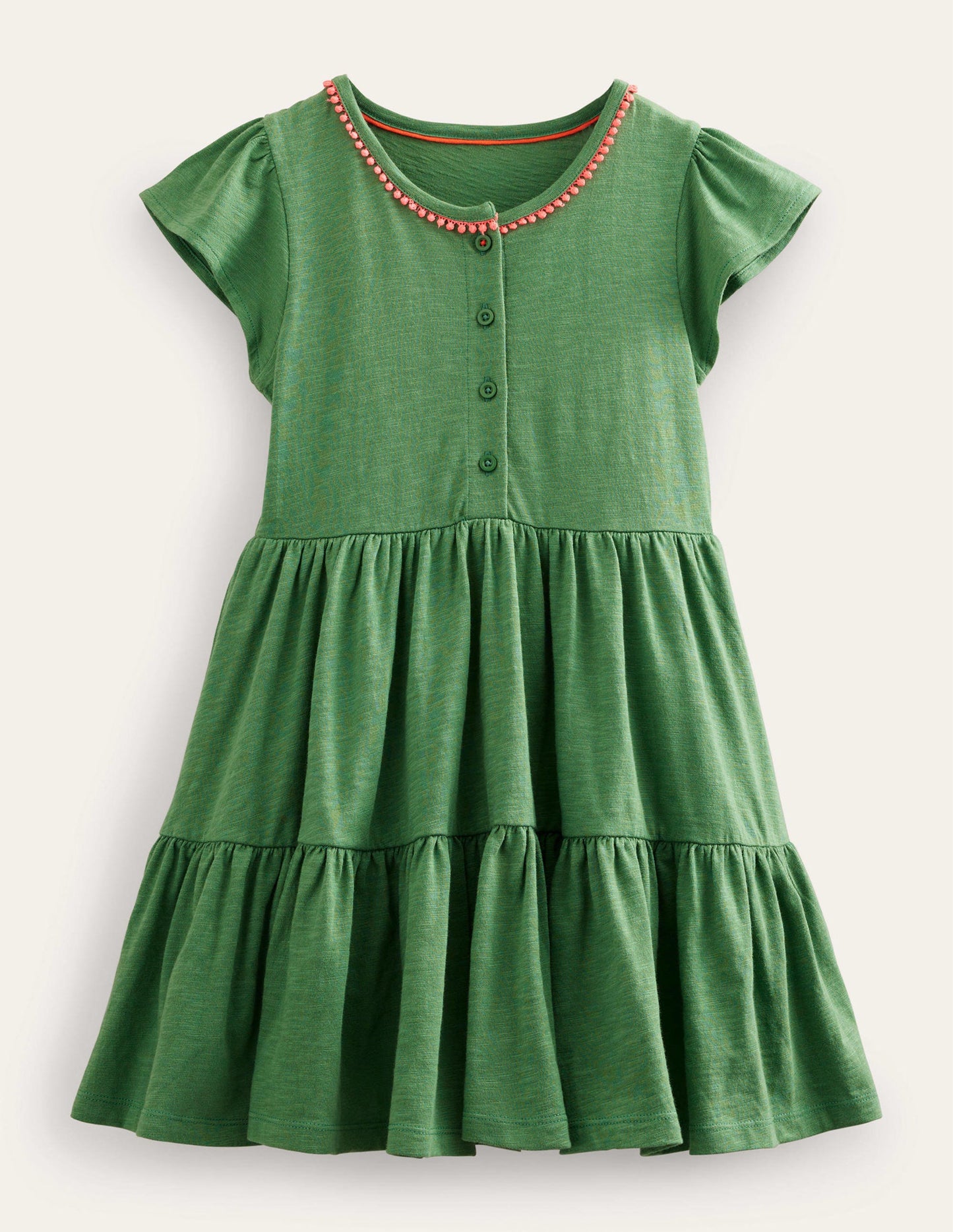 Jerseykleid mit Tellerrock-Safarigrün