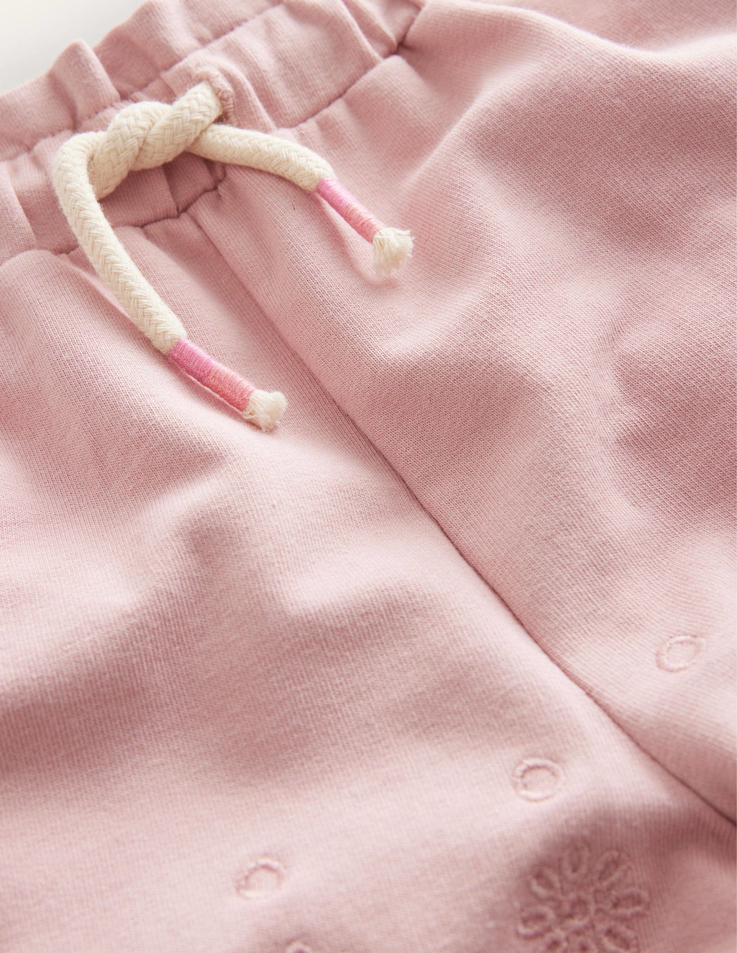 Jerseyshorts mit Lochstickerei-Mandelblütenrosa
