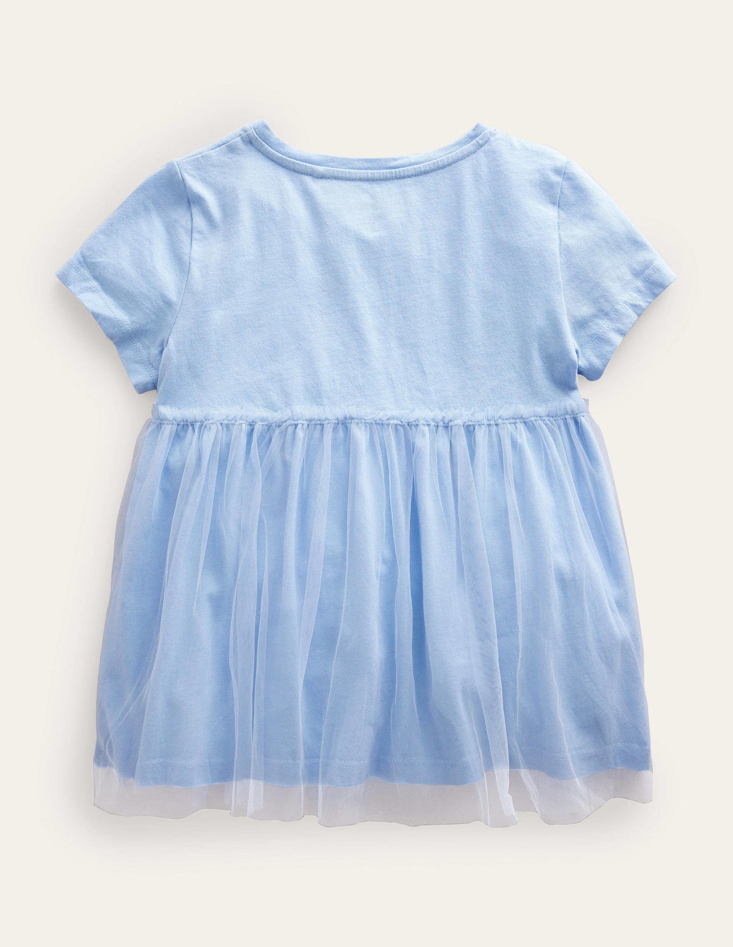 Tulle Flutter Appliqué T-shirt-Brunnera Blue