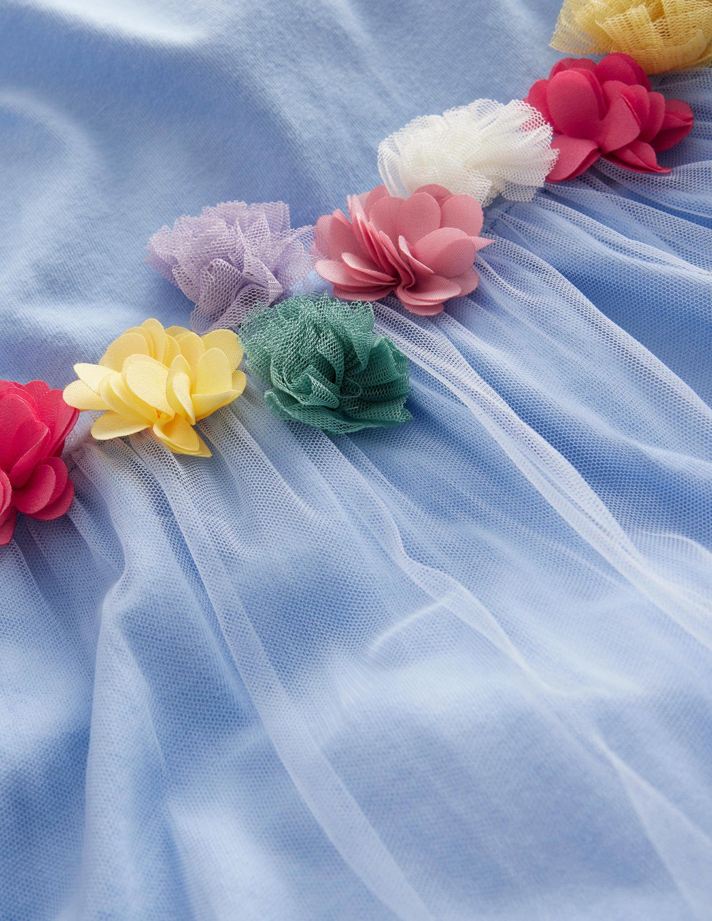 Tulle Flutter Appliqué T-shirt-Brunnera Blue