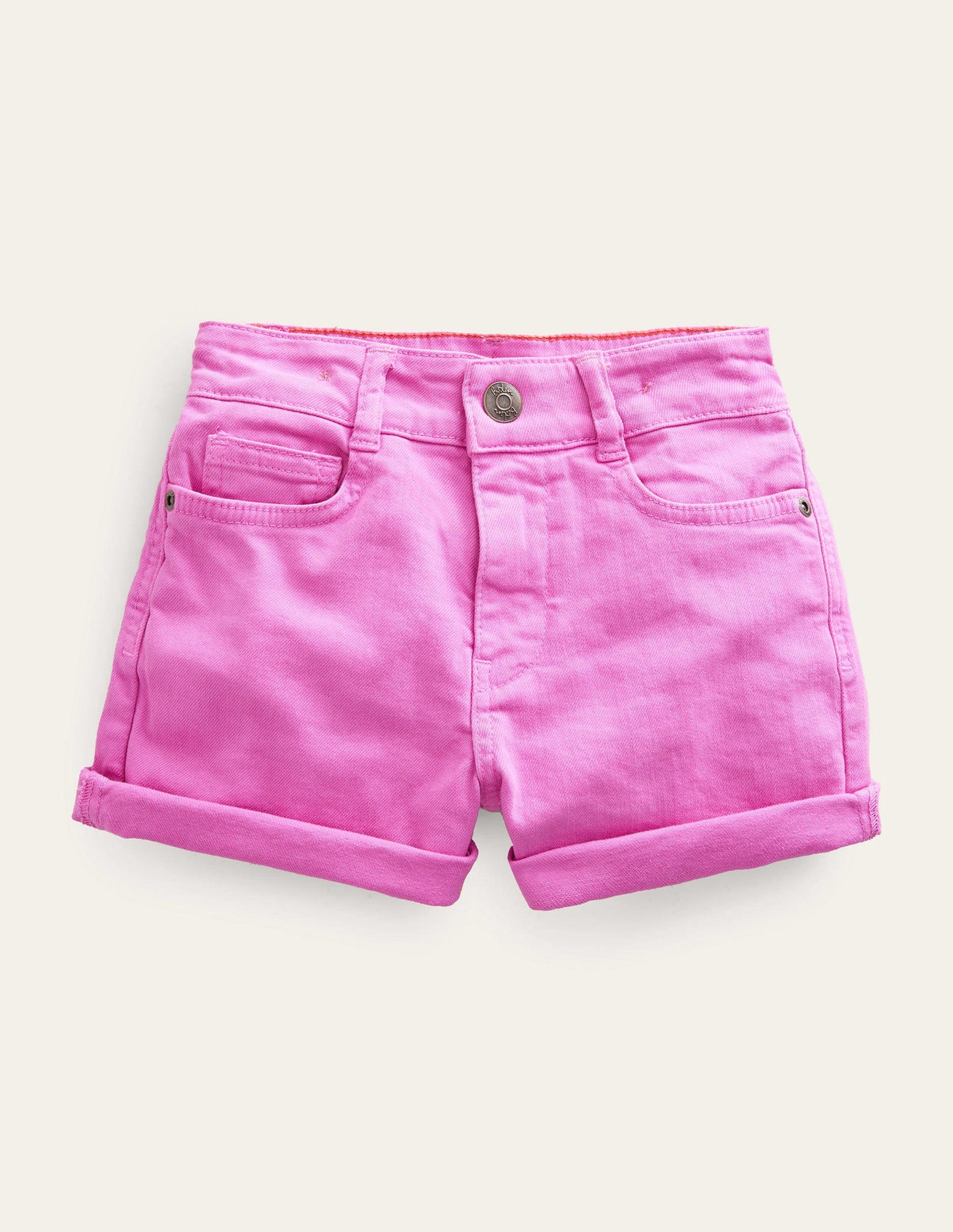 Denimshorts mit hoher Taille-Rosarot