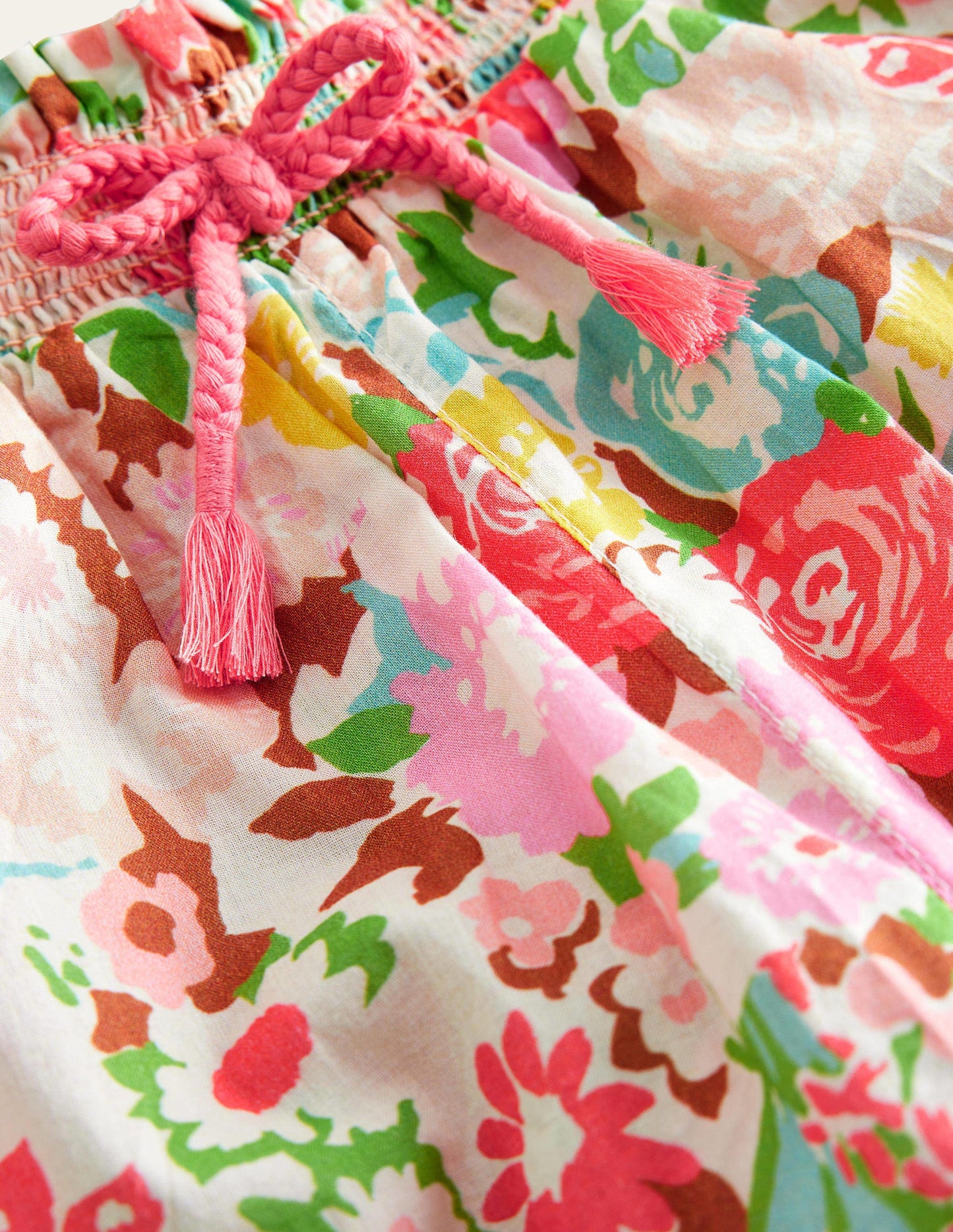 Freizeithose mit Bündchen-Bunt, Gemaltes Blumenmuster