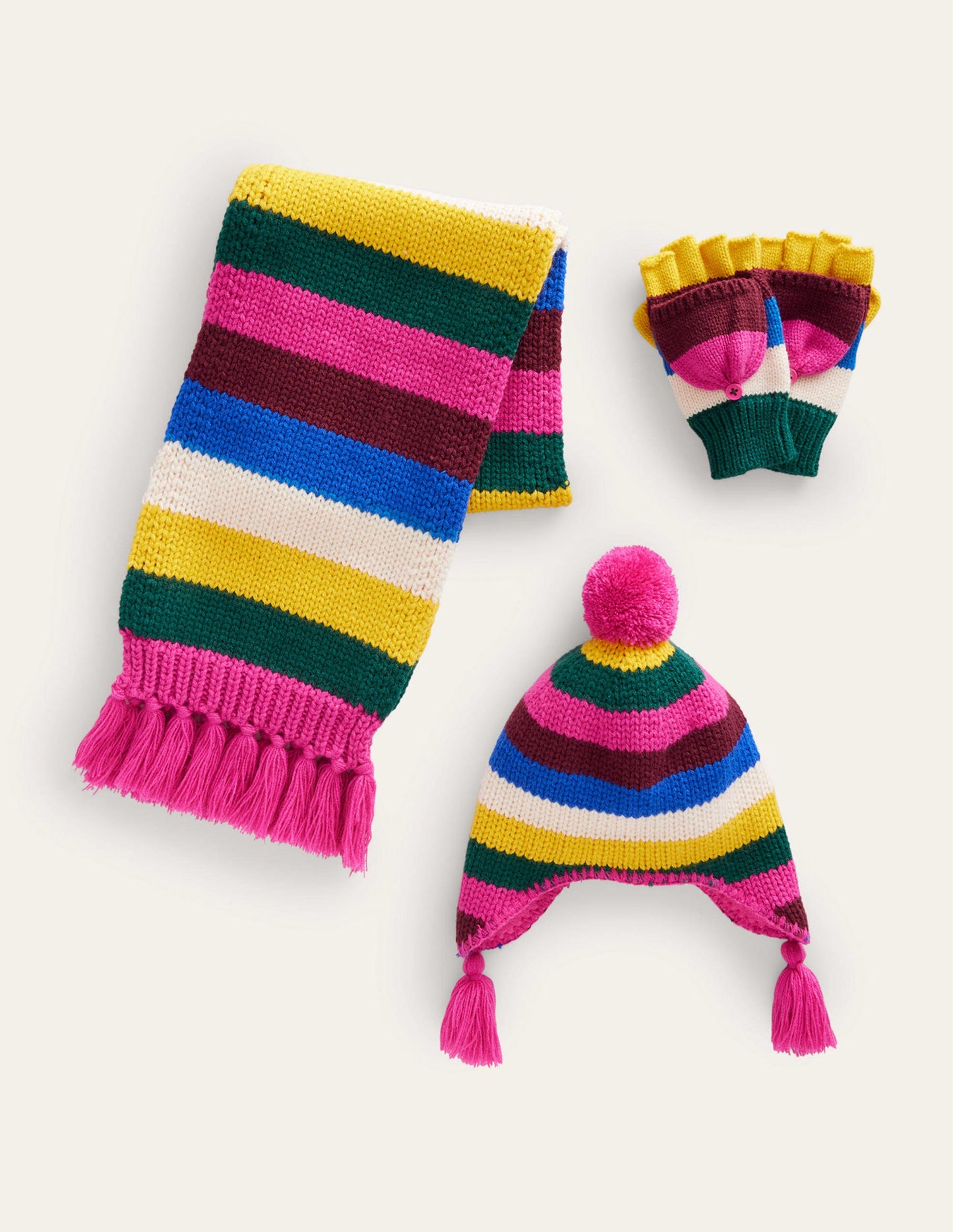 Strick-Set-Bunt Gestreift