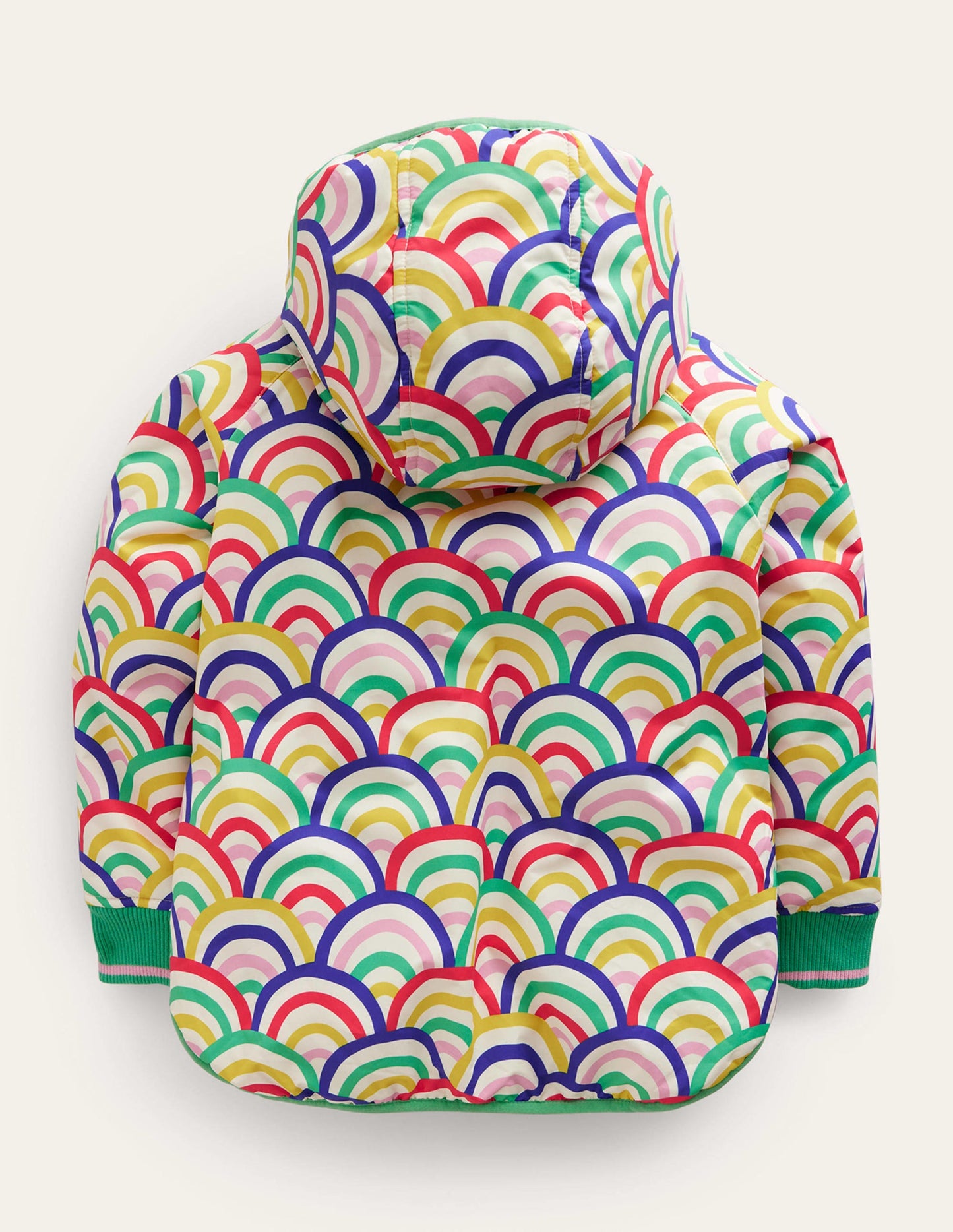 Printed Sherpa Lined Anorak-Multi Rainbow