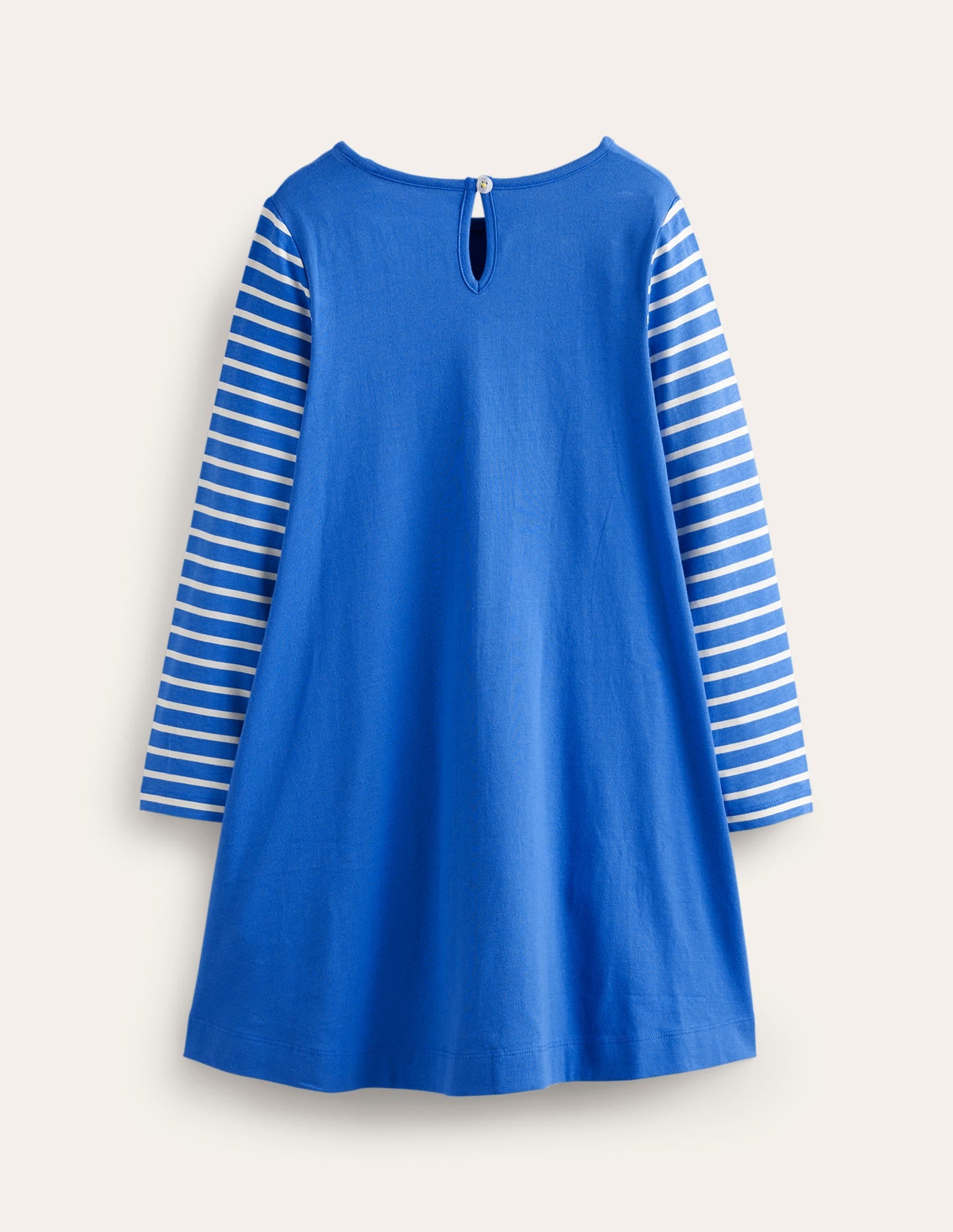 Kleid mit großer Applikation-Delftblau Eulen
