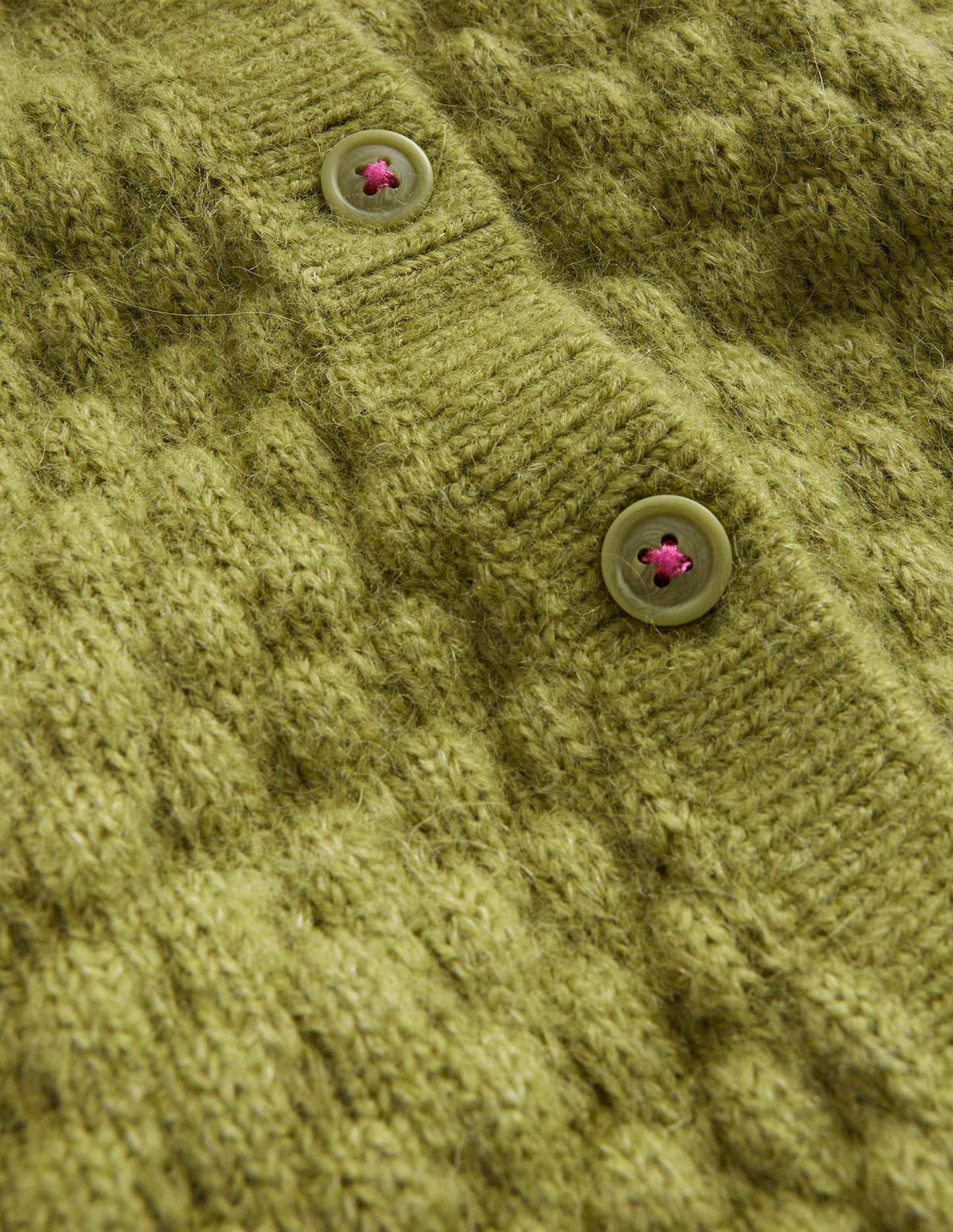 Cardigan en maille noisette-Vert carambole