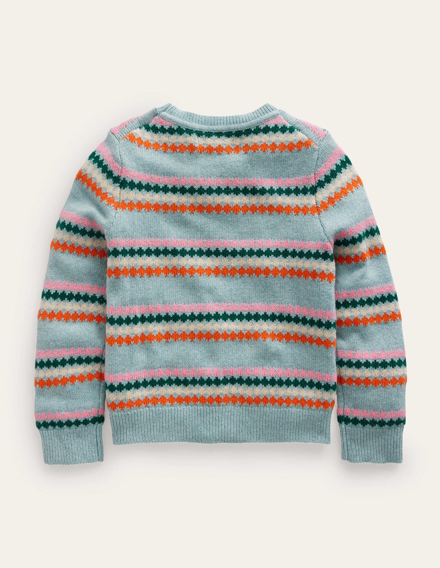All-Over-Fair-Isle-Pullover-Graublau Streifen