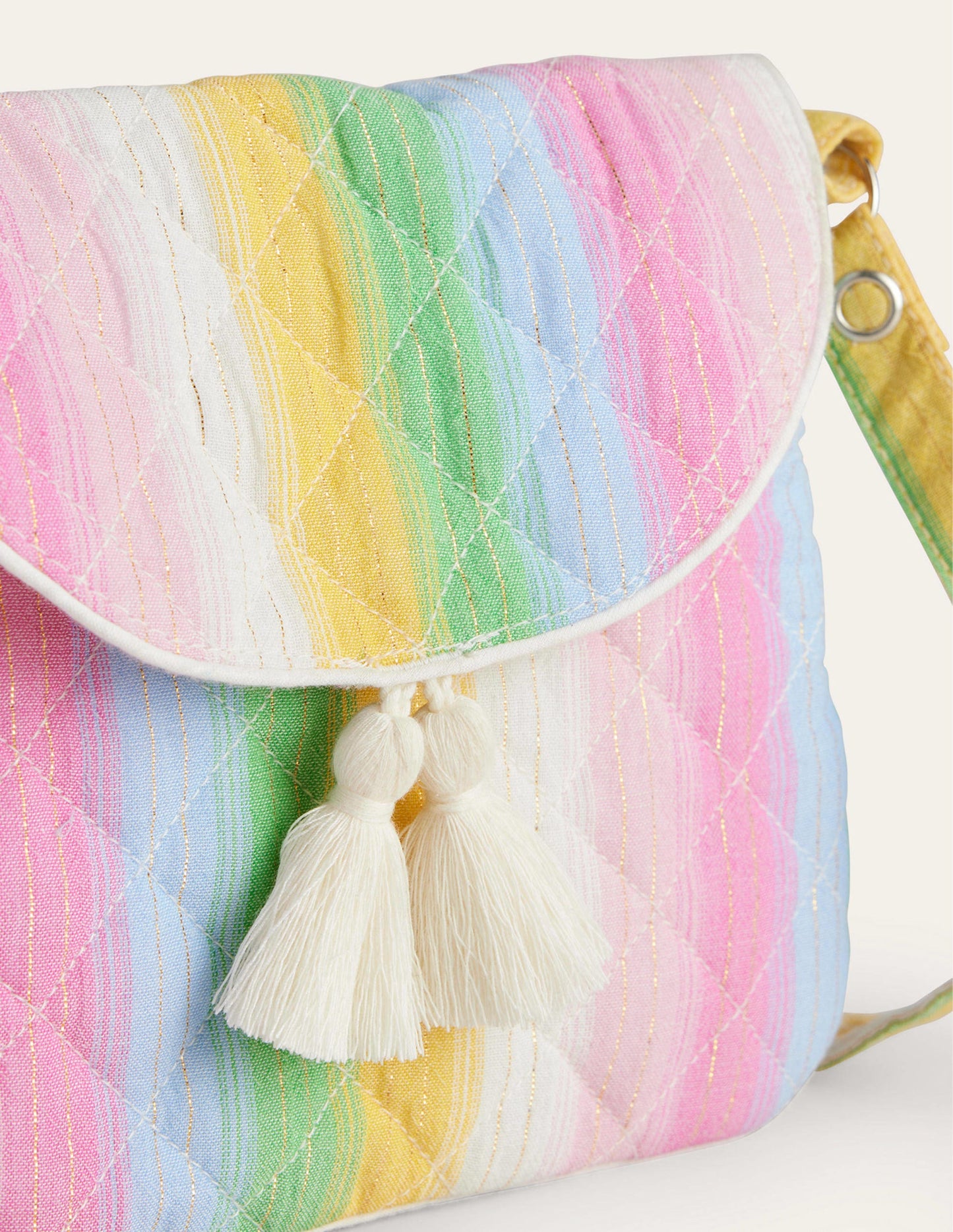 Gesteppte Umhängetasche-Bunte Regenbogenstreifen