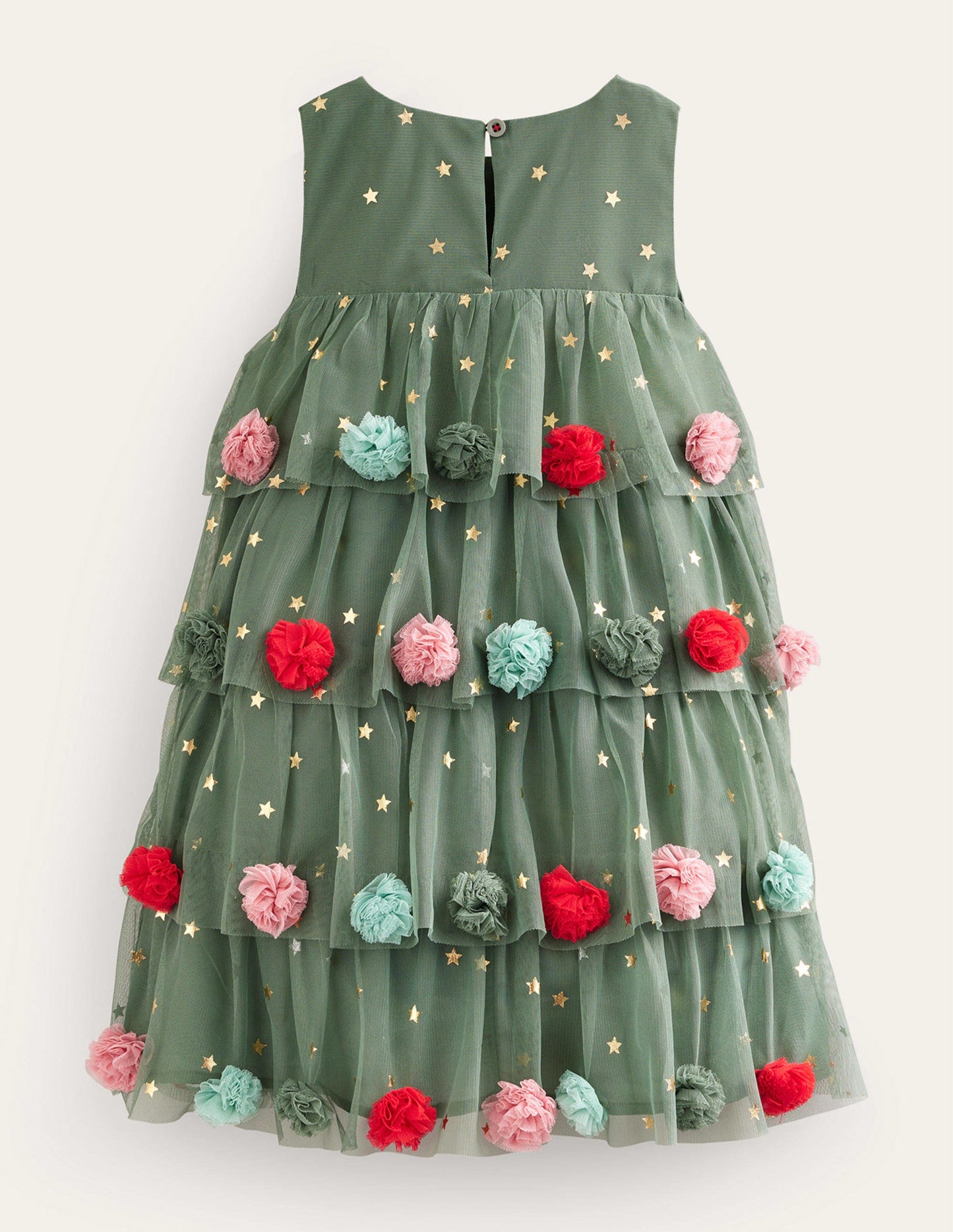 Tüllkleid mit Weihnachtsbaum-Schilfgrün
