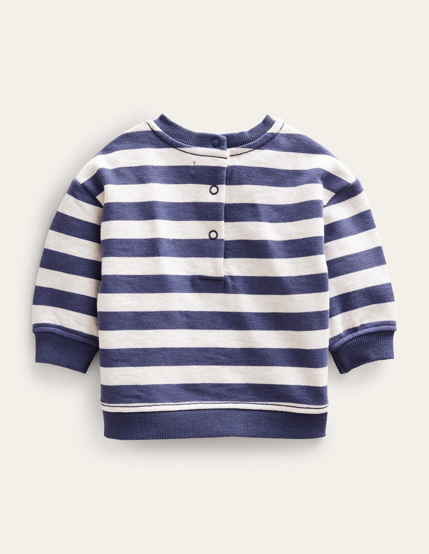 Stripy Sweatshirt-Oatmeal/Navy