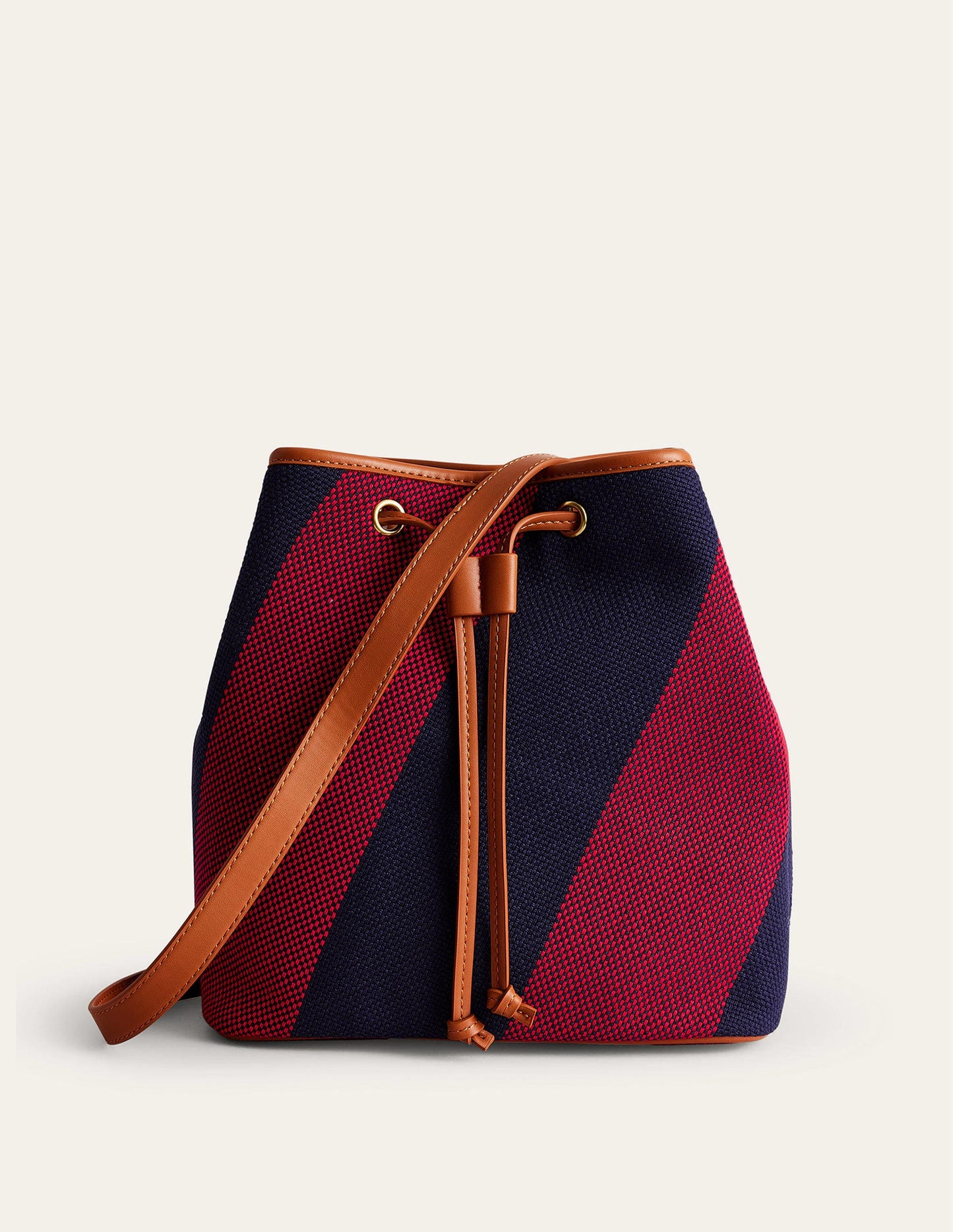 Beuteltasche-Rot Marineblau Streifen