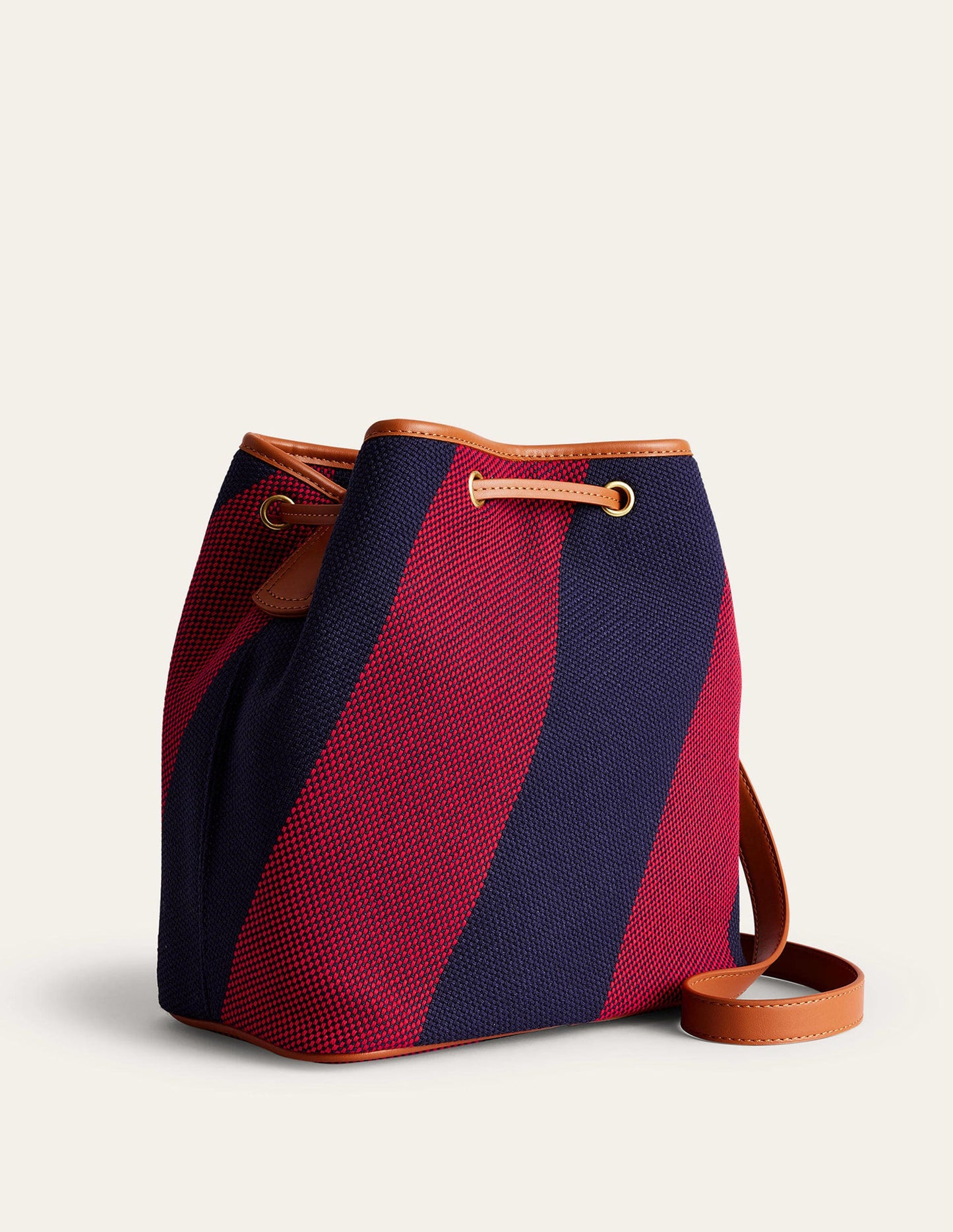 Beuteltasche-Rot Marineblau Streifen