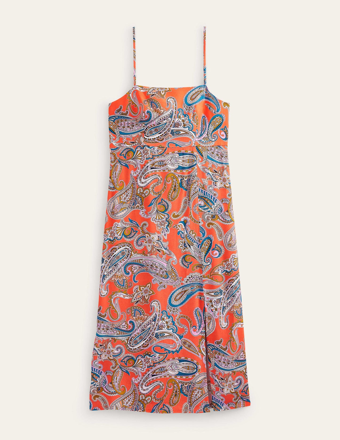 Trägerkleid in Säulenform mit Empire-Taille-Orangengelee, Paradise Pop