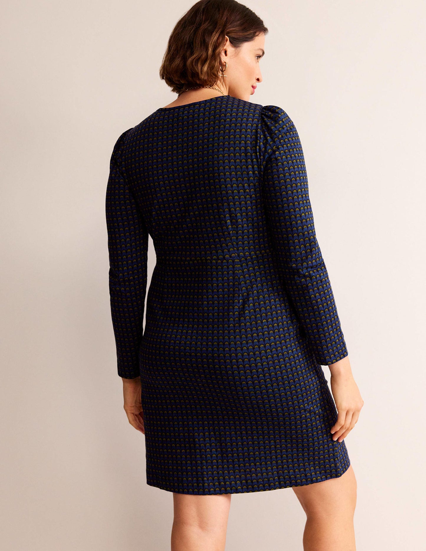 Penelope Jersey-Kleid-Saphirblau, Zauber Geo