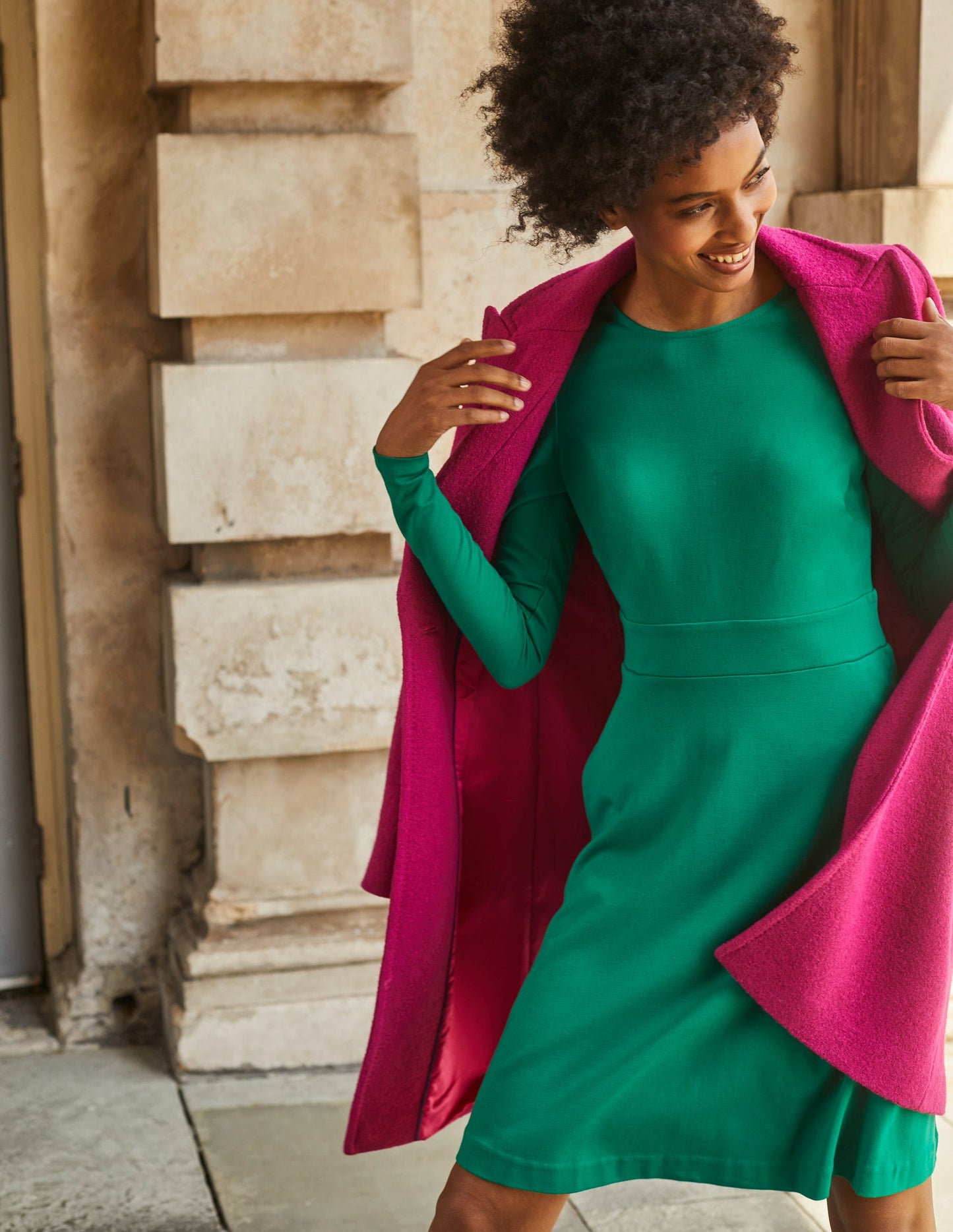 Sabrina Ponte-Kleid-Veridiangrün