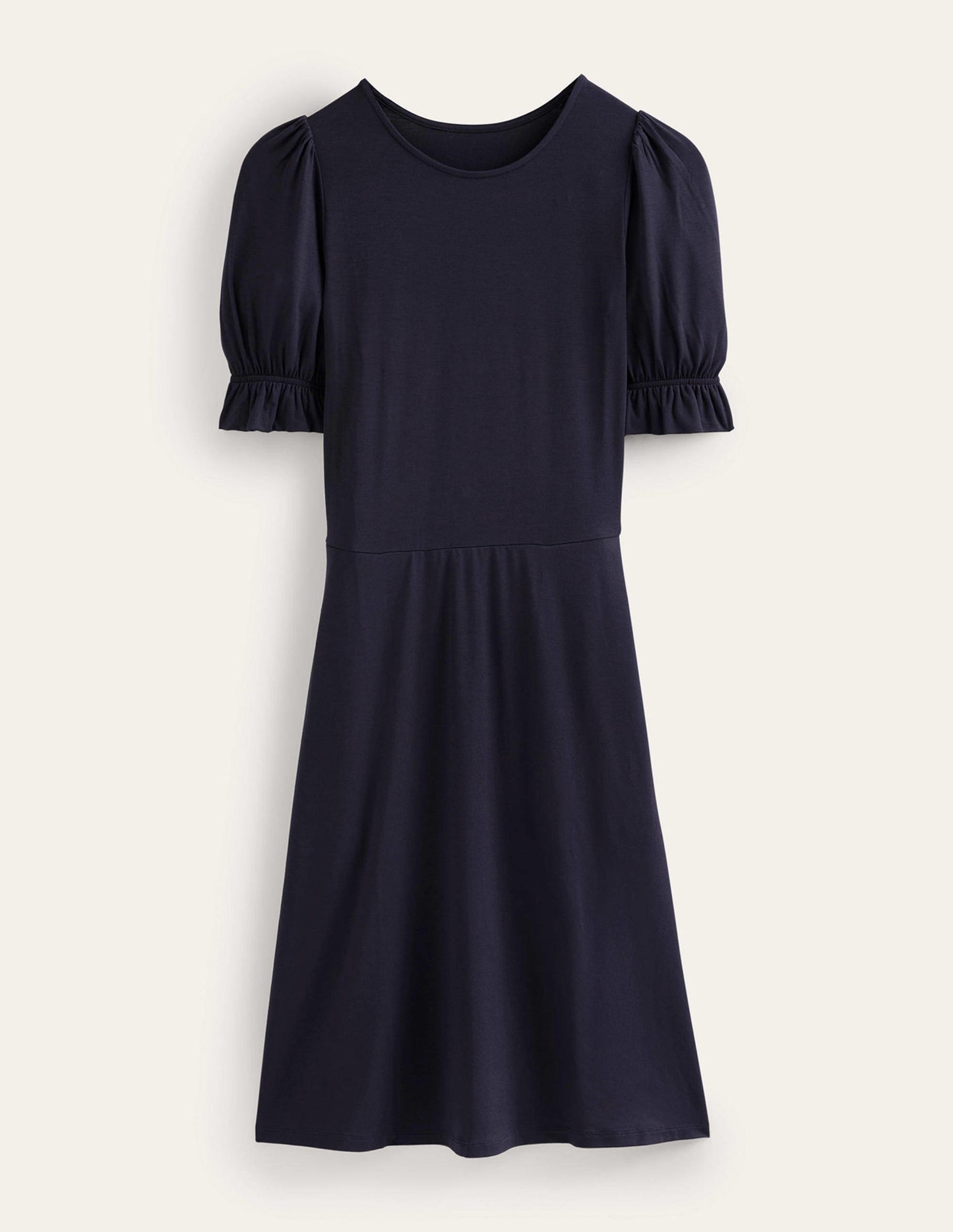 Jersey-Minikleid mit Puffärmeln-Marineblau