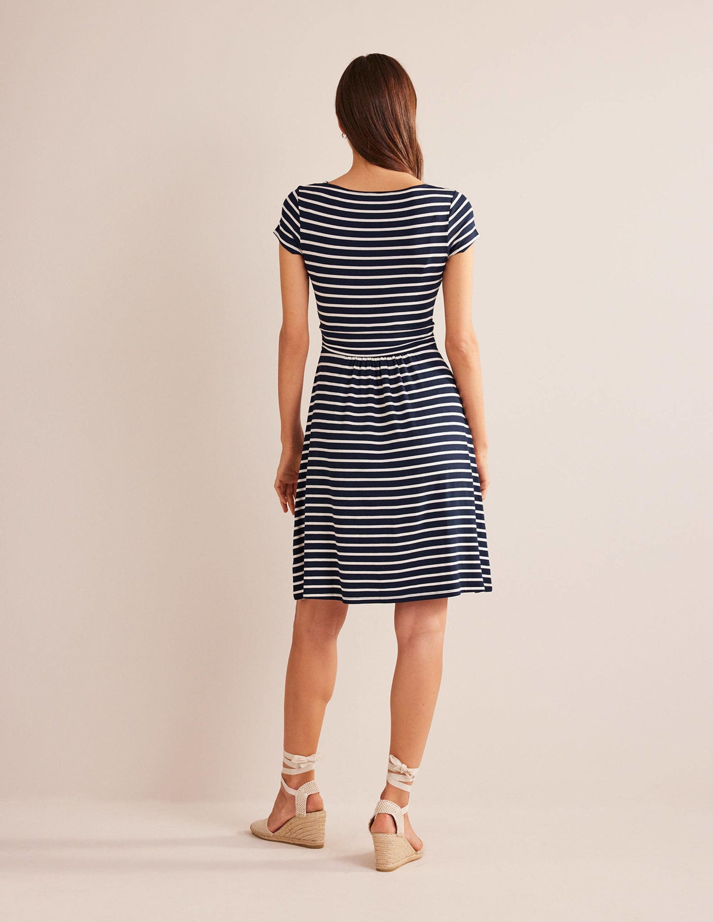 Amelie Jerseykleid-Navy/Naturweiß