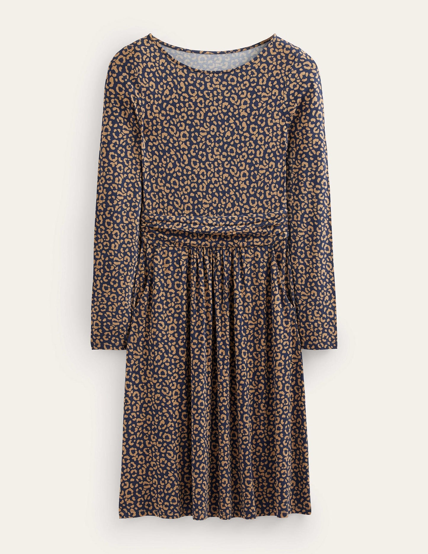 Abigail Jerseykleid-Kamelbraun, Tierabdruck