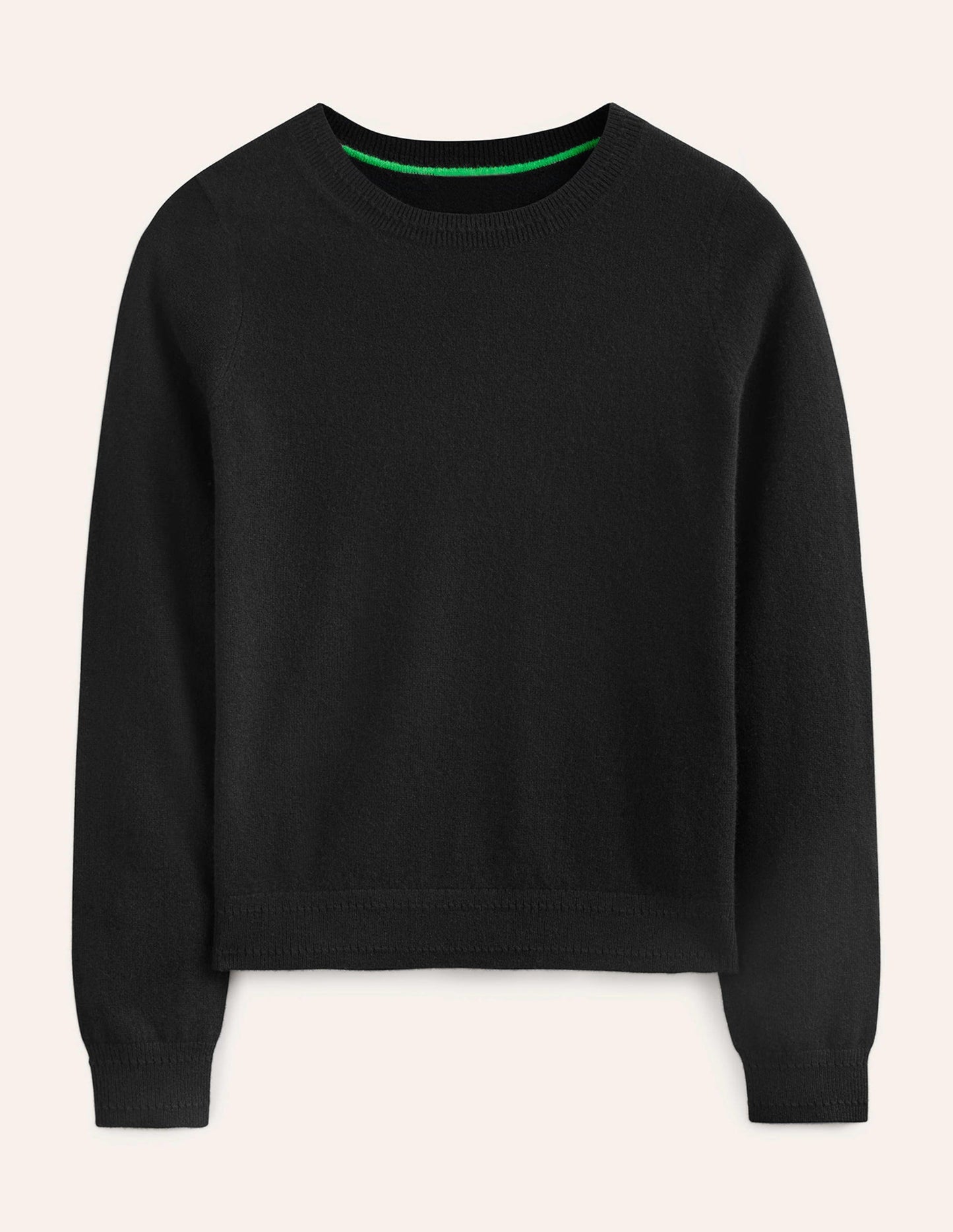 Eva Kaschmirpullover mit Rundhalsausschnitt-Schwarz