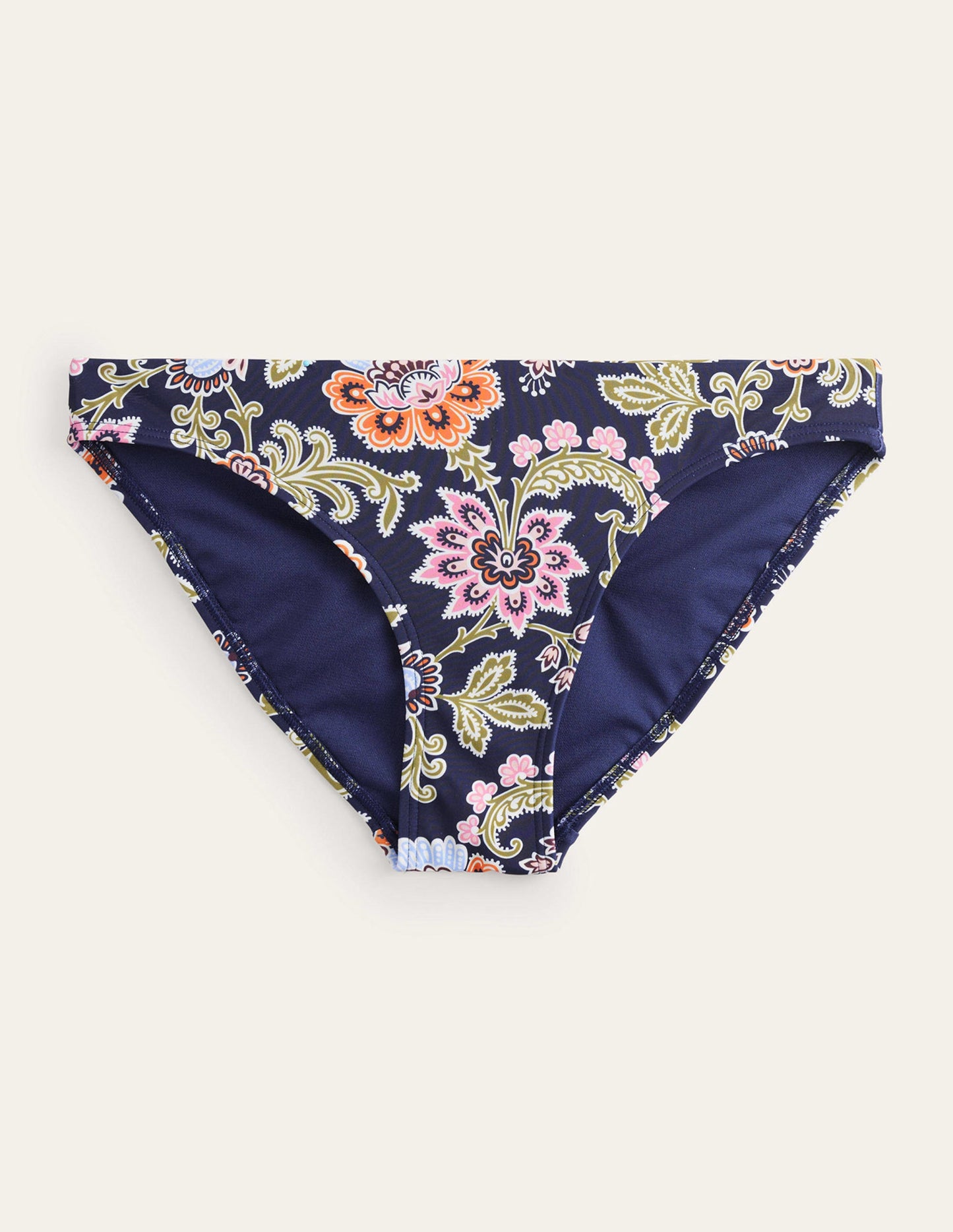 Klassische Bikinihose-Mitternachtsblau, Bunte Blumen