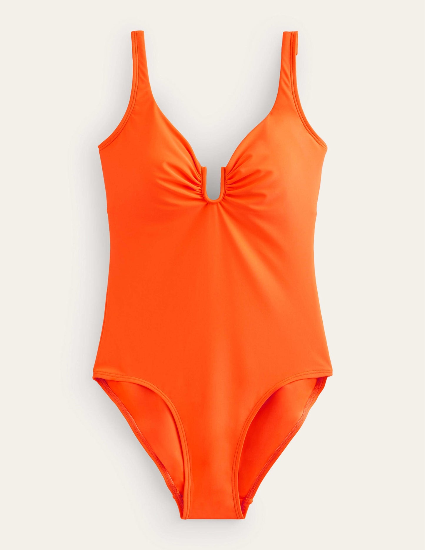 Badeanzug mit U-Steg-Leuchtendes Orange