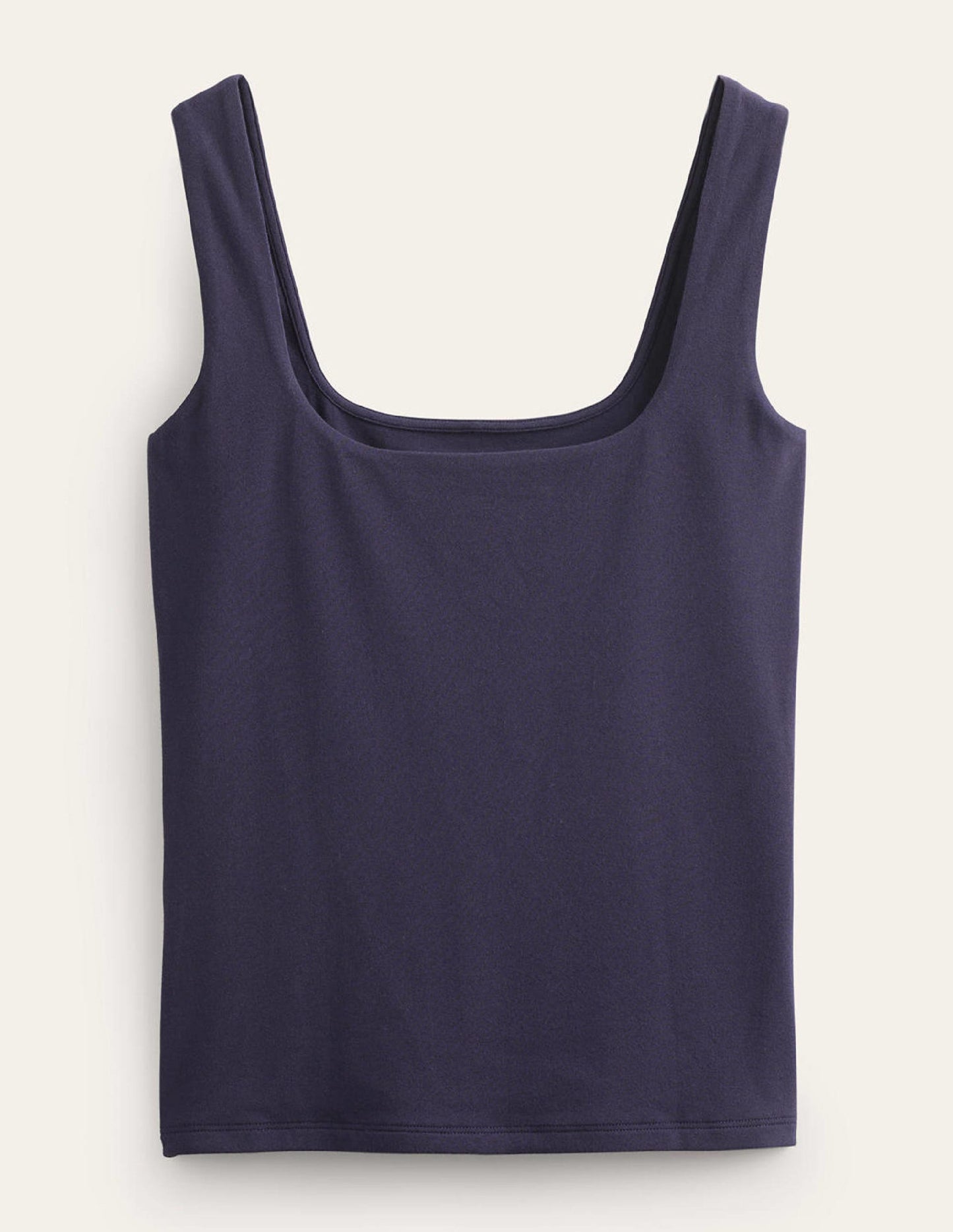 Doppellagiges Tanktop mit eckigem Ausschnitt-Marineblau