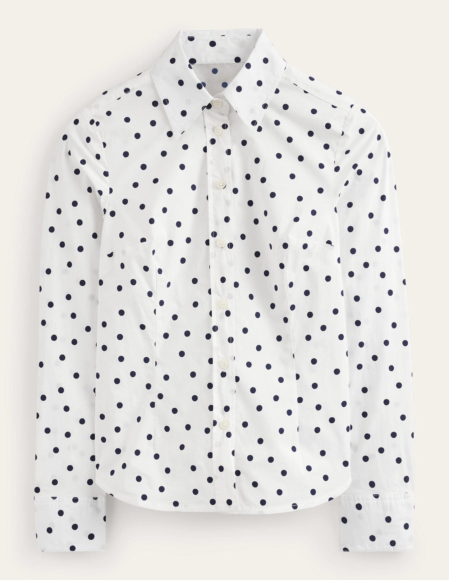 Saskia Stretch-Baumwollhemd-Naturweiß, Spaced Dot