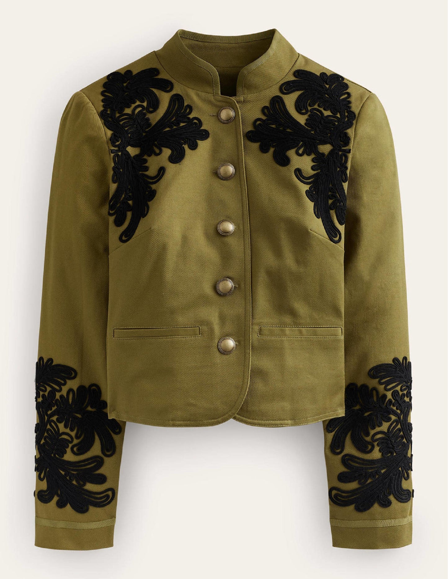 Warwick Bestickte Jacke-Olivgrün