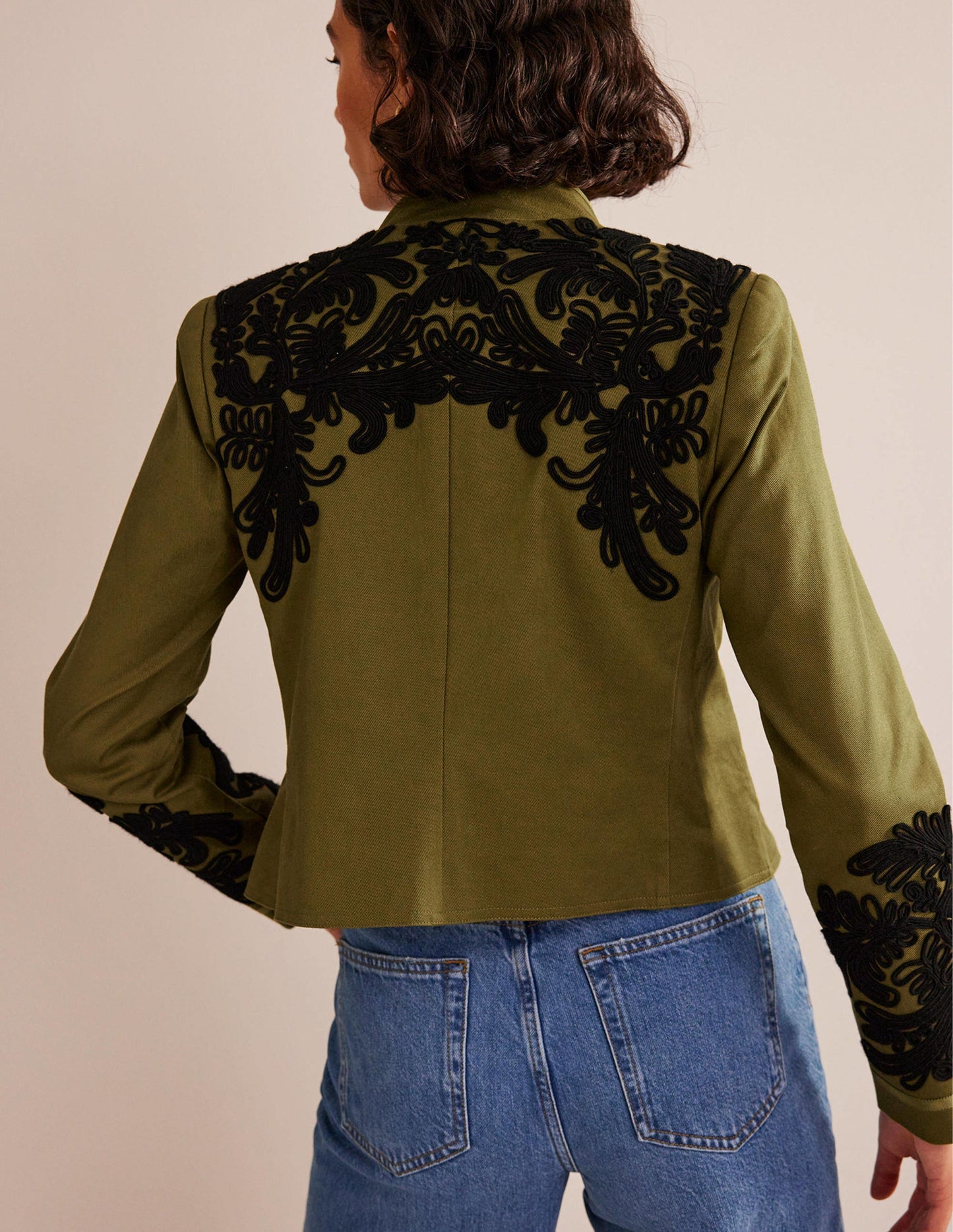 Warwick Bestickte Jacke-Olivgrün