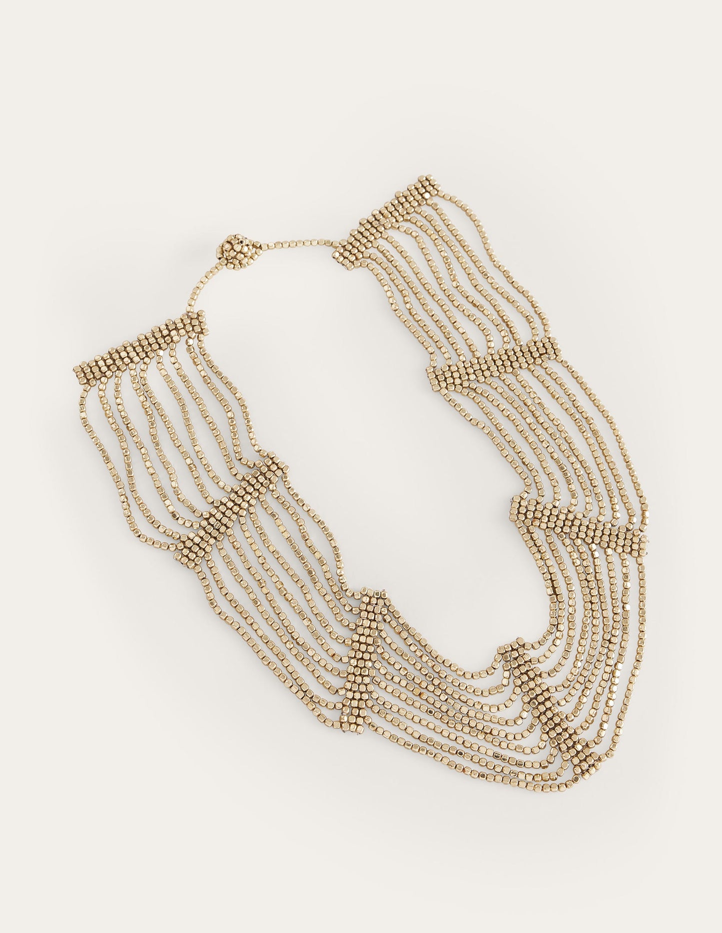 Halskette mit Perlenlagen-Gold