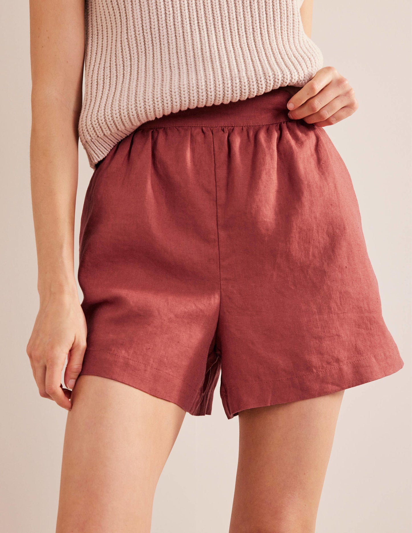 Short en lin à enfiler-Renard