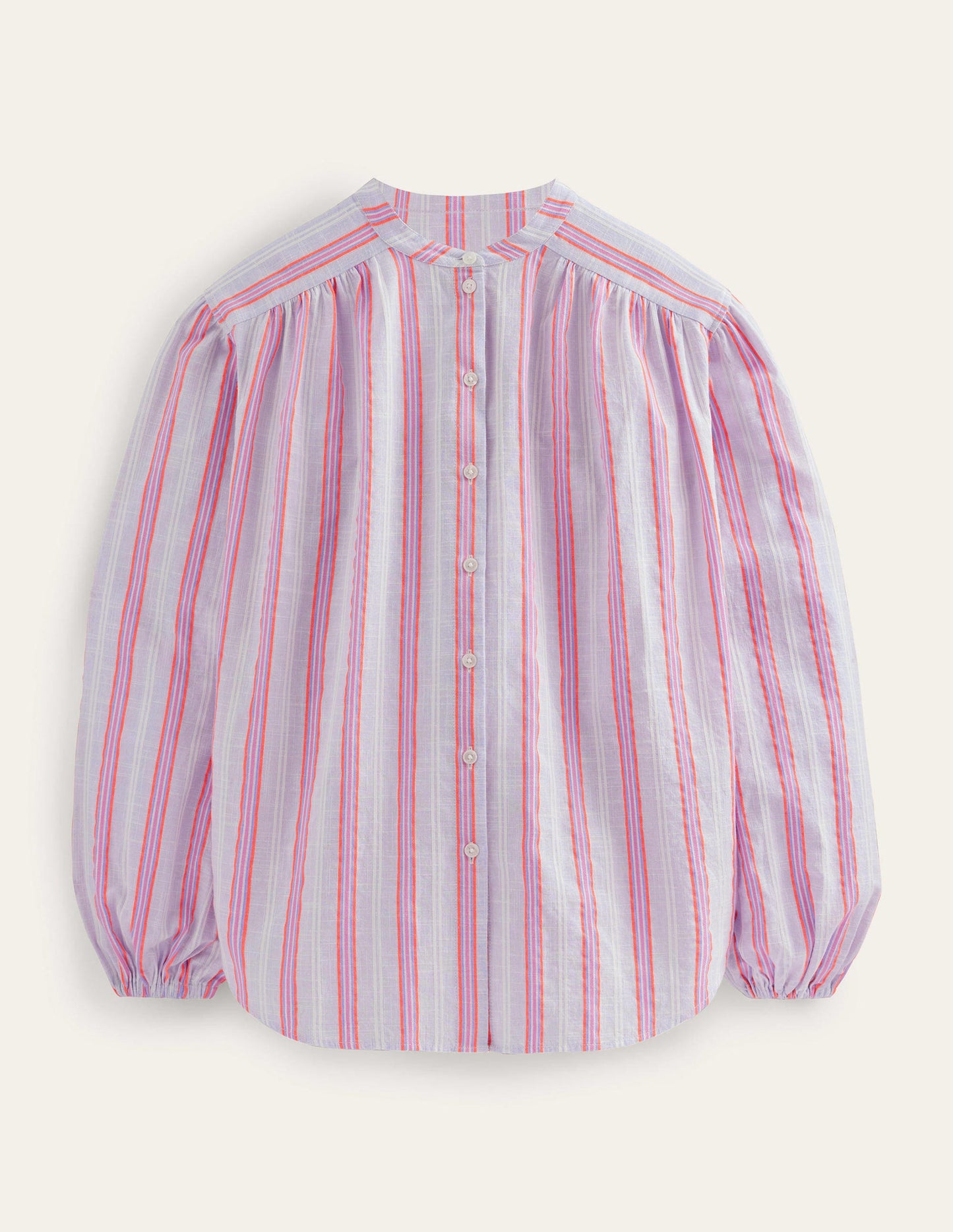 Chemise oversize à manches blousantes-Bleu et punch pastèque