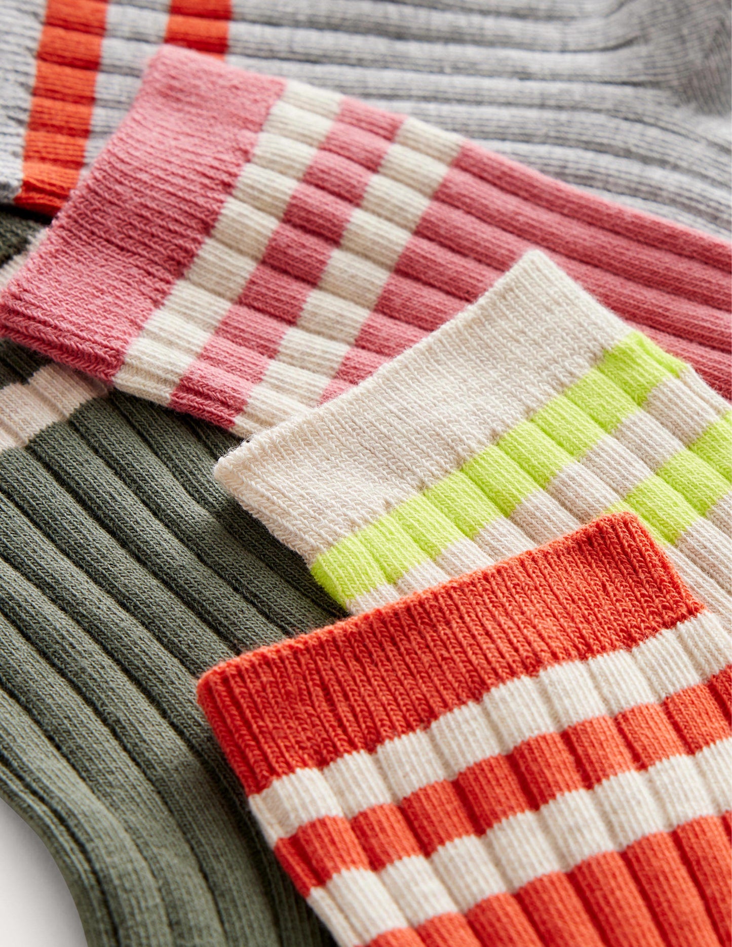 Knöchelsocken mit Rippstrick im 5er-Pack-Bunt, Pastellfarben