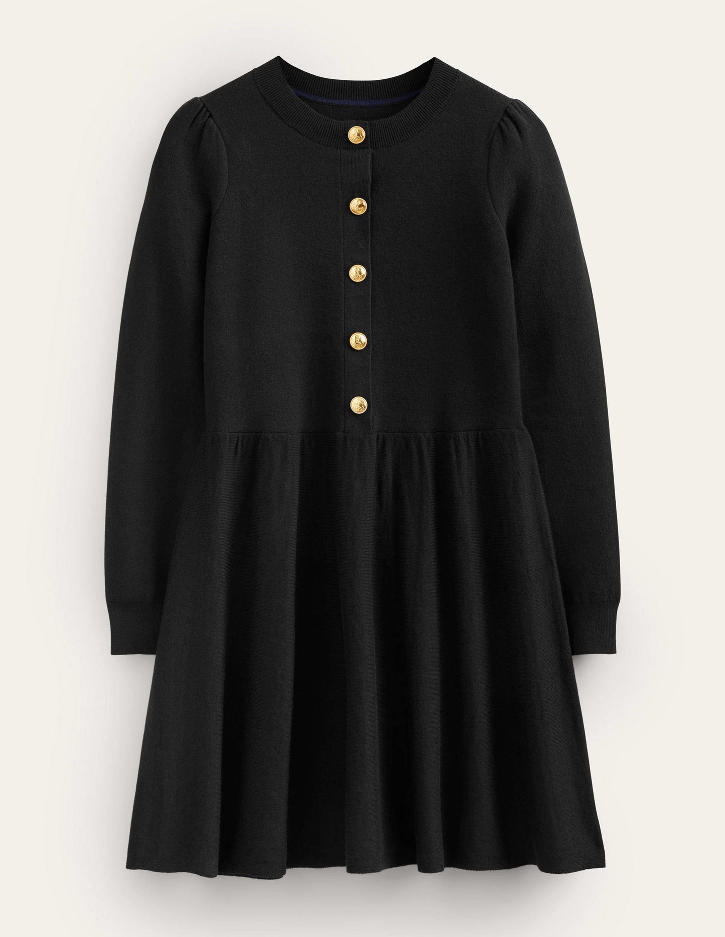 Lässiges Strick-Minikleid-Schwarz