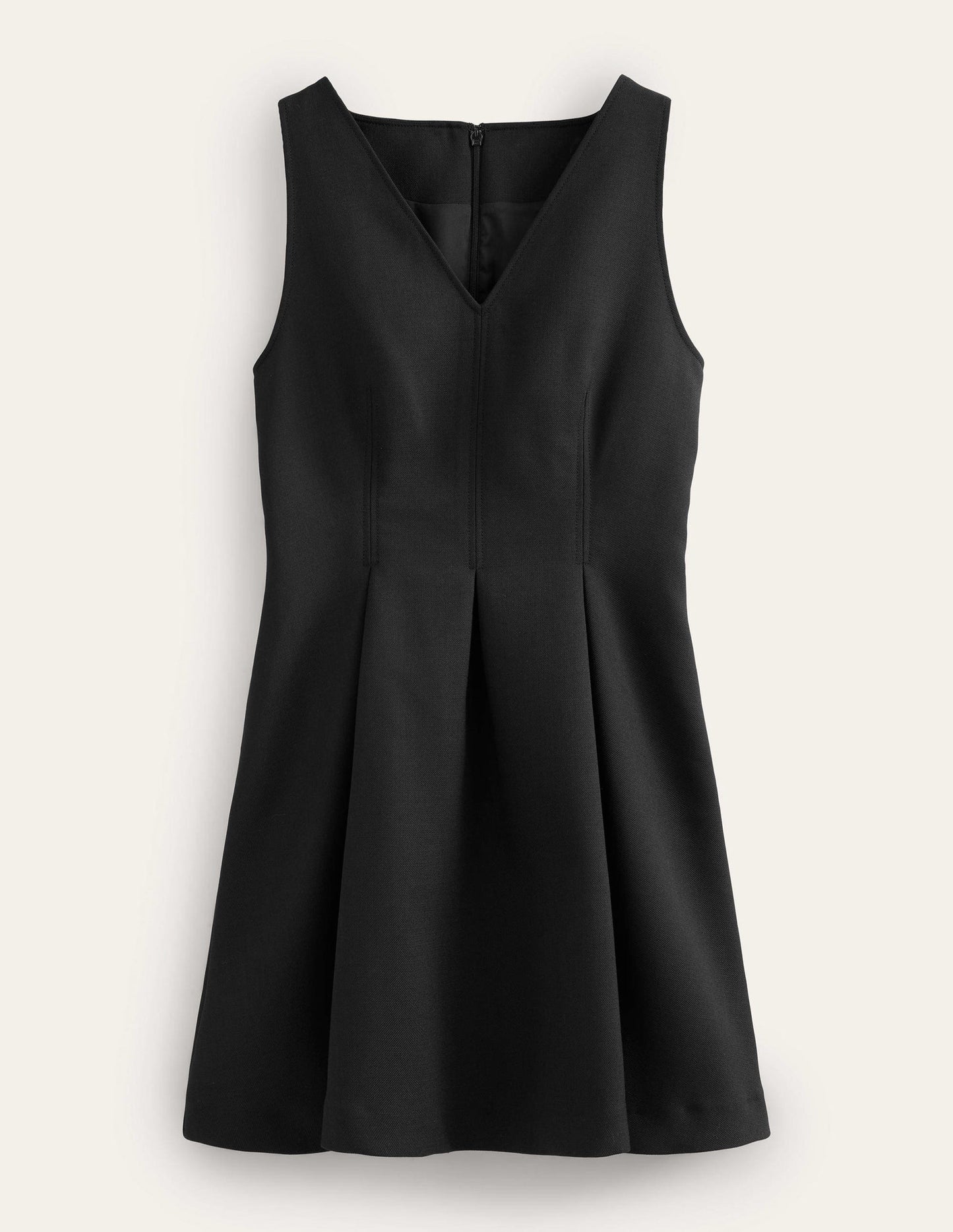 Skater-Minikleid mit V-Ausschnitt-Schwarz