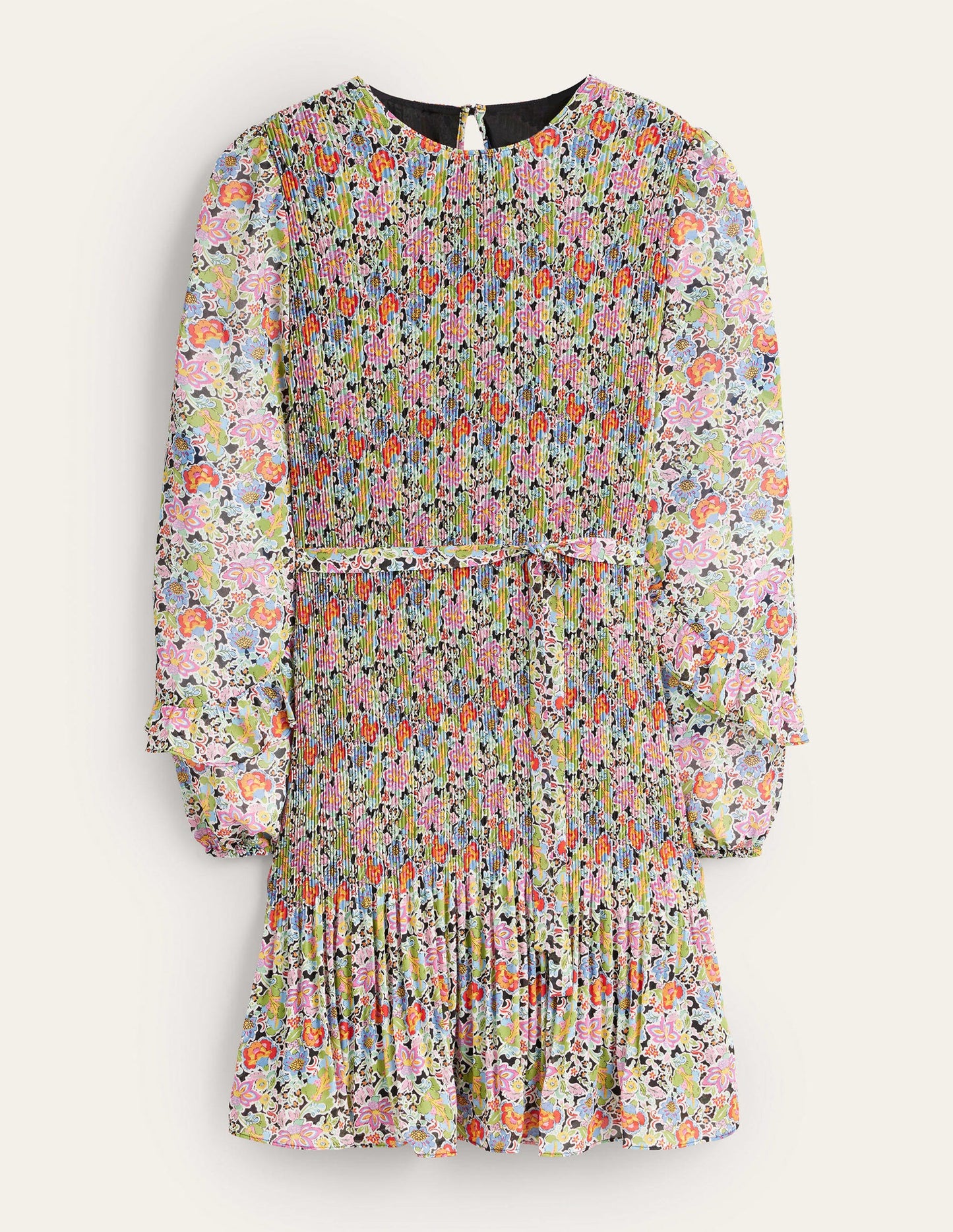 Plissiertes Minikleid-Bunt, Nelkengarten