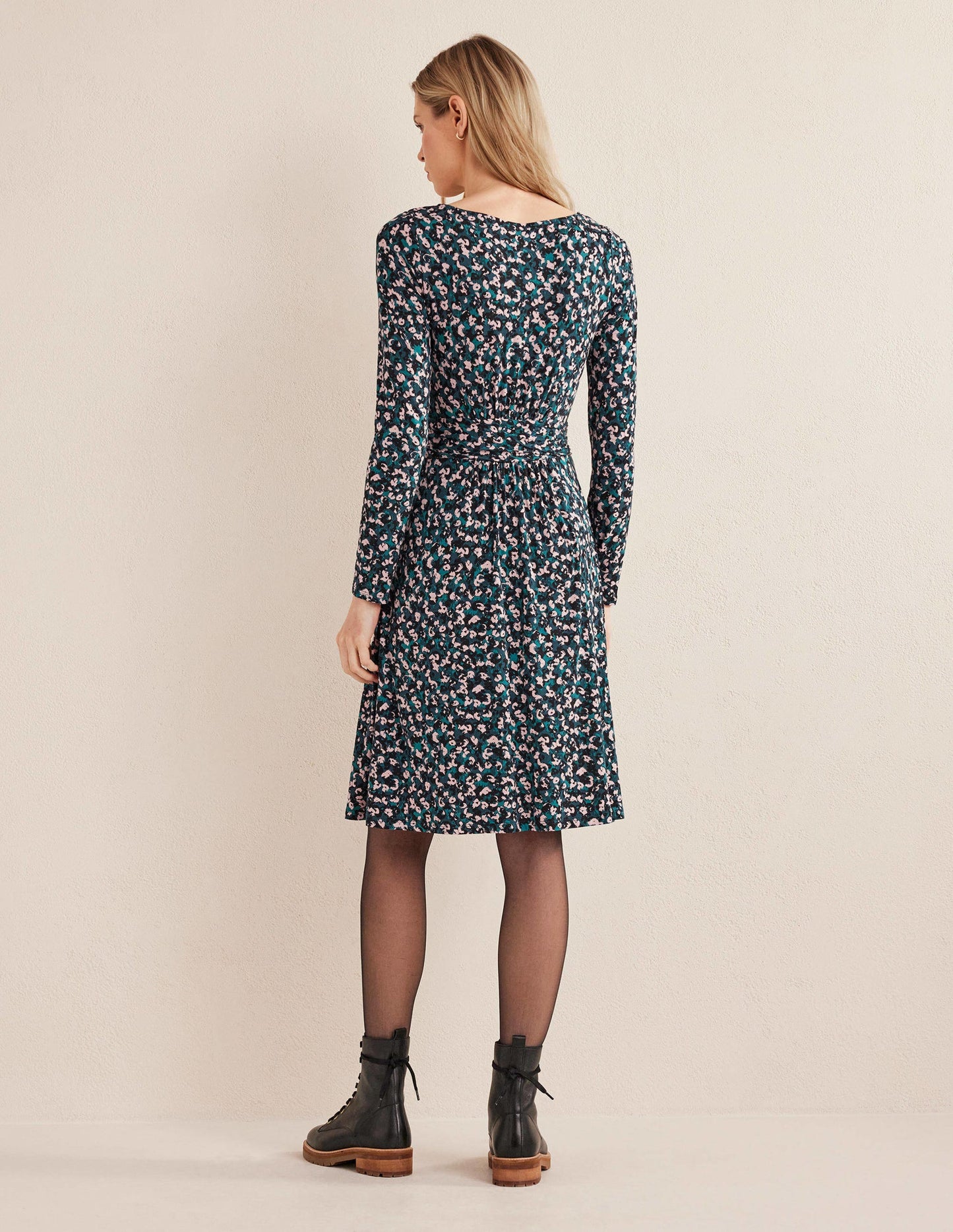 Abigail Jerseykleid-Algengrün, Pinselstriche