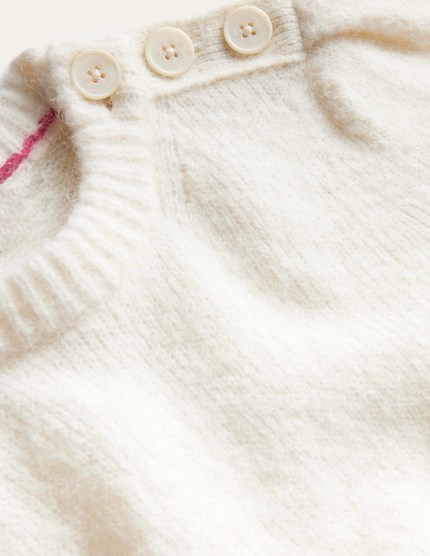 Pullover mit Knöpfen an der Schulter-Warmes Naturweiß