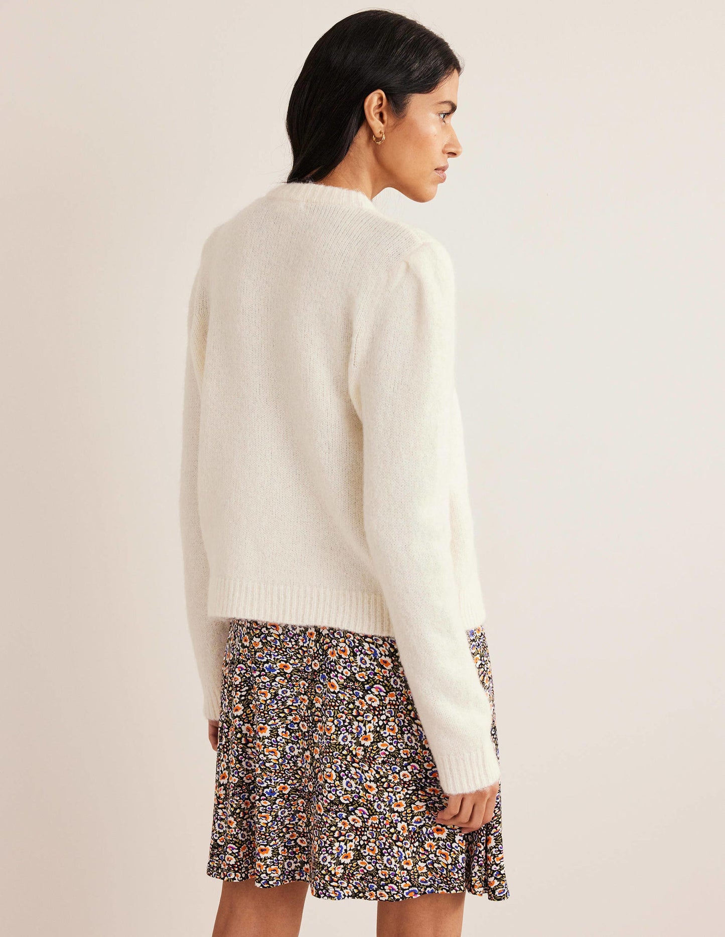 Pullover mit Knöpfen an der Schulter-Warmes Naturweiß