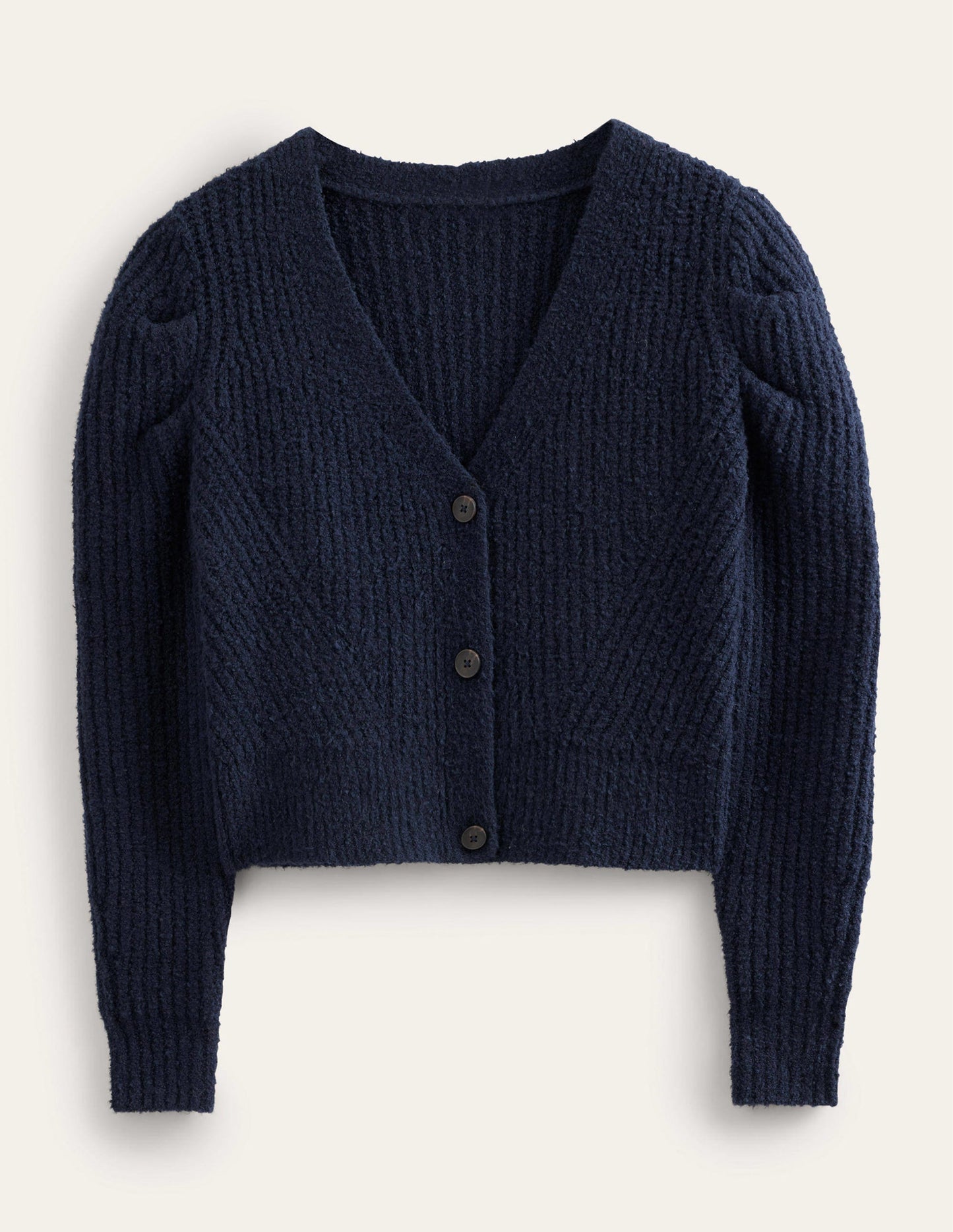 Ripp-Cardigan mit Streifen-Strickmuster-Marineblau