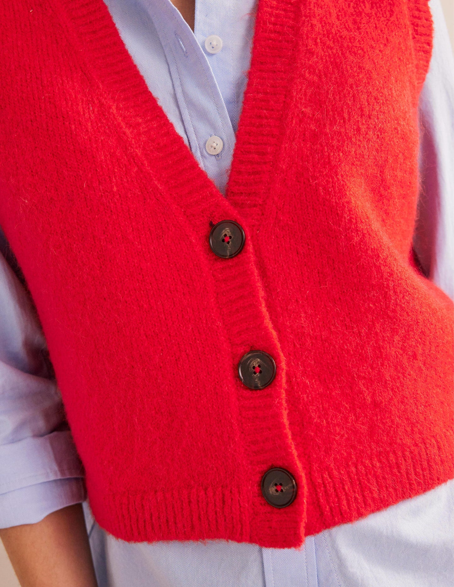 Cardigan-Pullunder-Knallrot