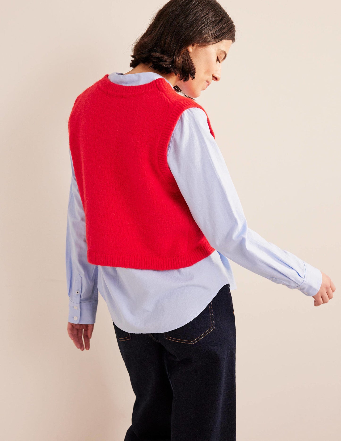 Cardigan-Pullunder-Knallrot