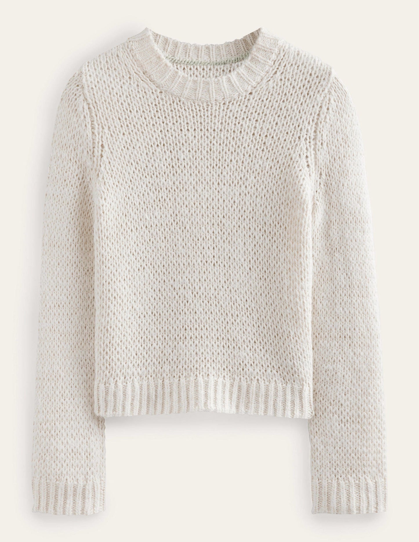 Pullover mit offenen Maschen-Warmes Naturweiß