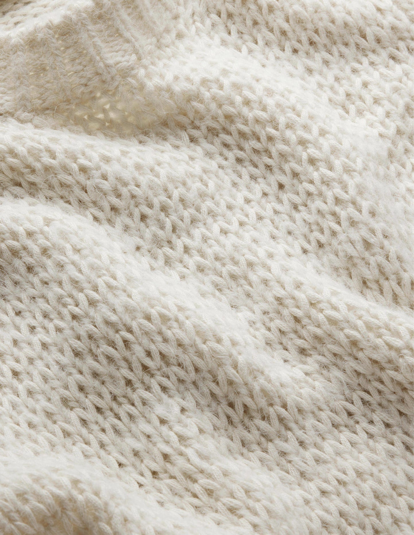 Pullover mit offenen Maschen-Warmes Naturweiß