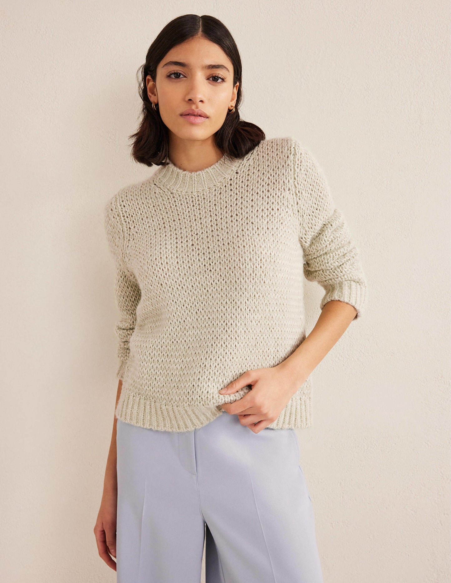 Pullover mit offenen Maschen-Saftiges Grün