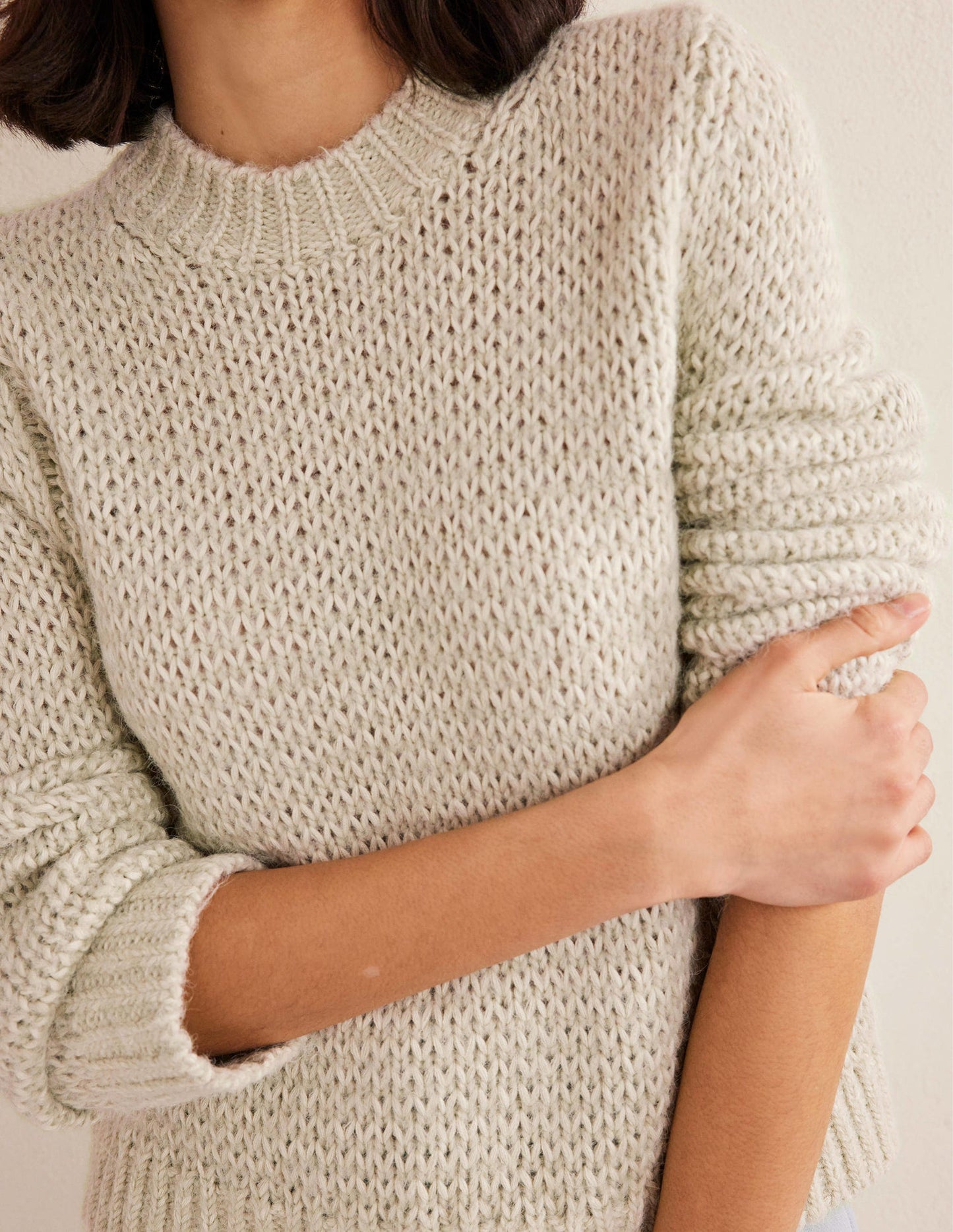 Pullover mit offenen Maschen-Saftiges Grün