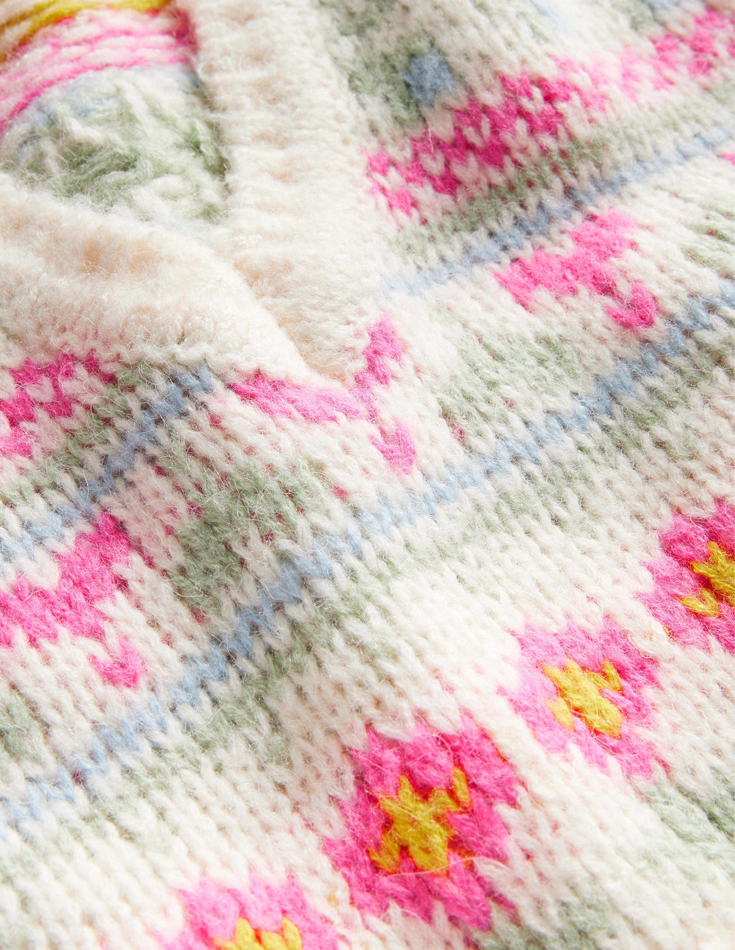Kurz geschnittener Fair-Isle-Pullunder-Naturweiß/Bunt, Fair-Isle-Muster