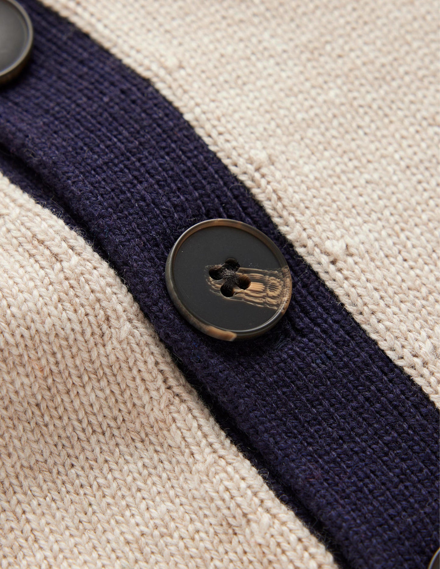 Alma Pullover mit Kontrastbesatz-Chinchilla Meliert, Marineblau
