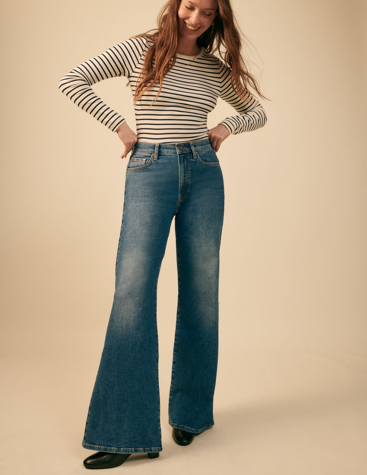 Jean large taille haute-Beatnik Red